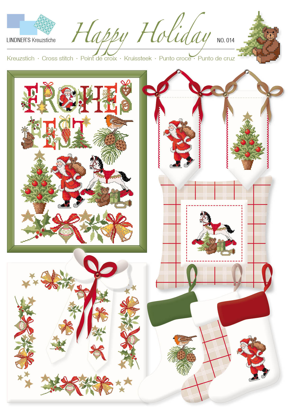 Lindners Cross Stitch Chart Happy Holiday ePattern