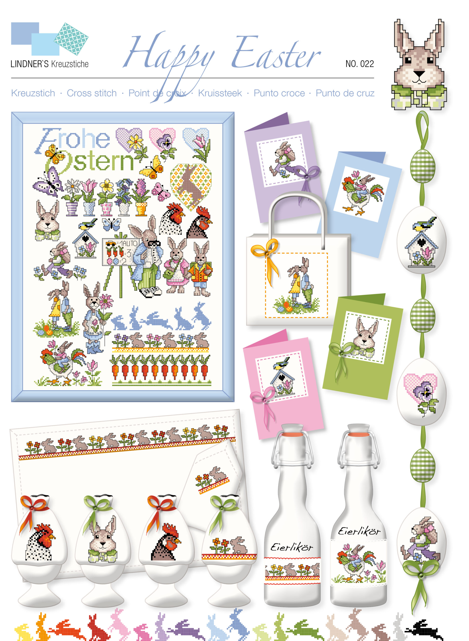 Lindners Cross Stitch Chart ePattern Happy Easter No. 22