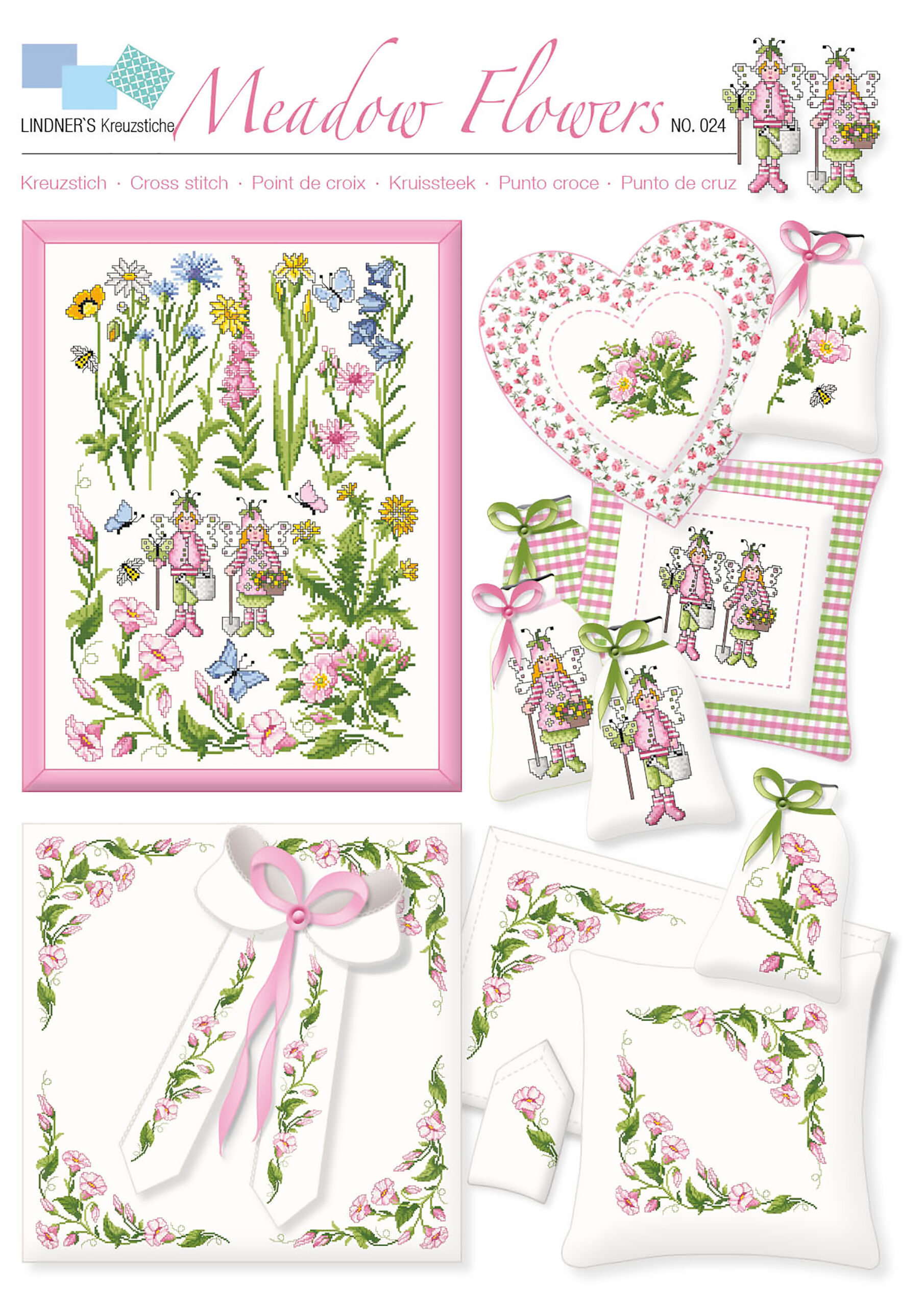 Lindners Cross Stitch Chart Meadow Flowers ePattern