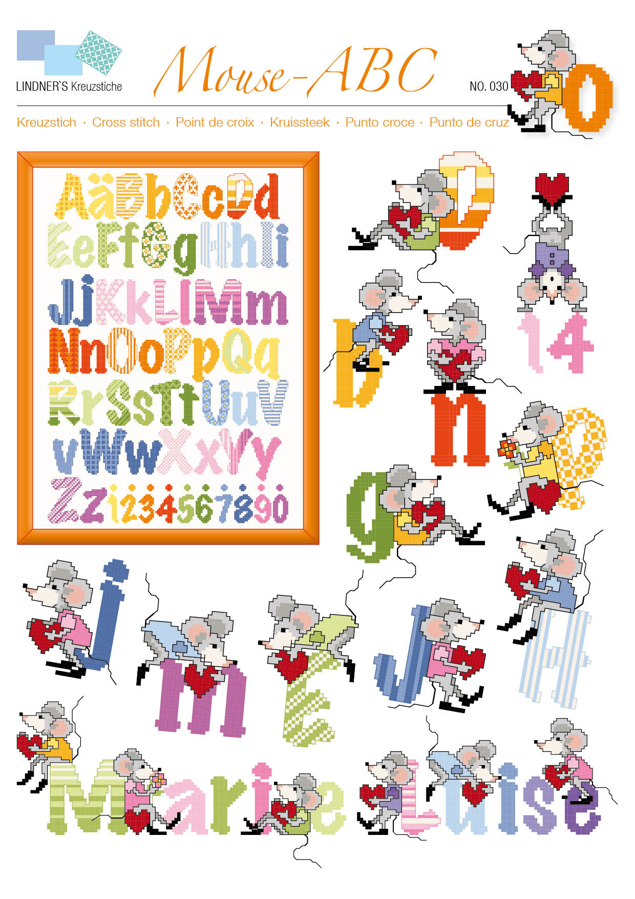 Lindners Cross Stitch Chart Mouse ABC ePattern