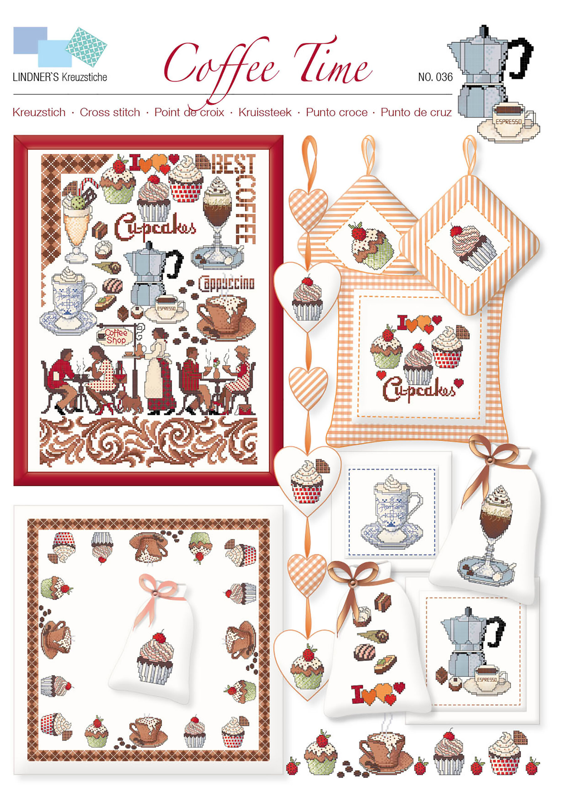 Lindners Cross Stitch Chart Coffee Time ePattern