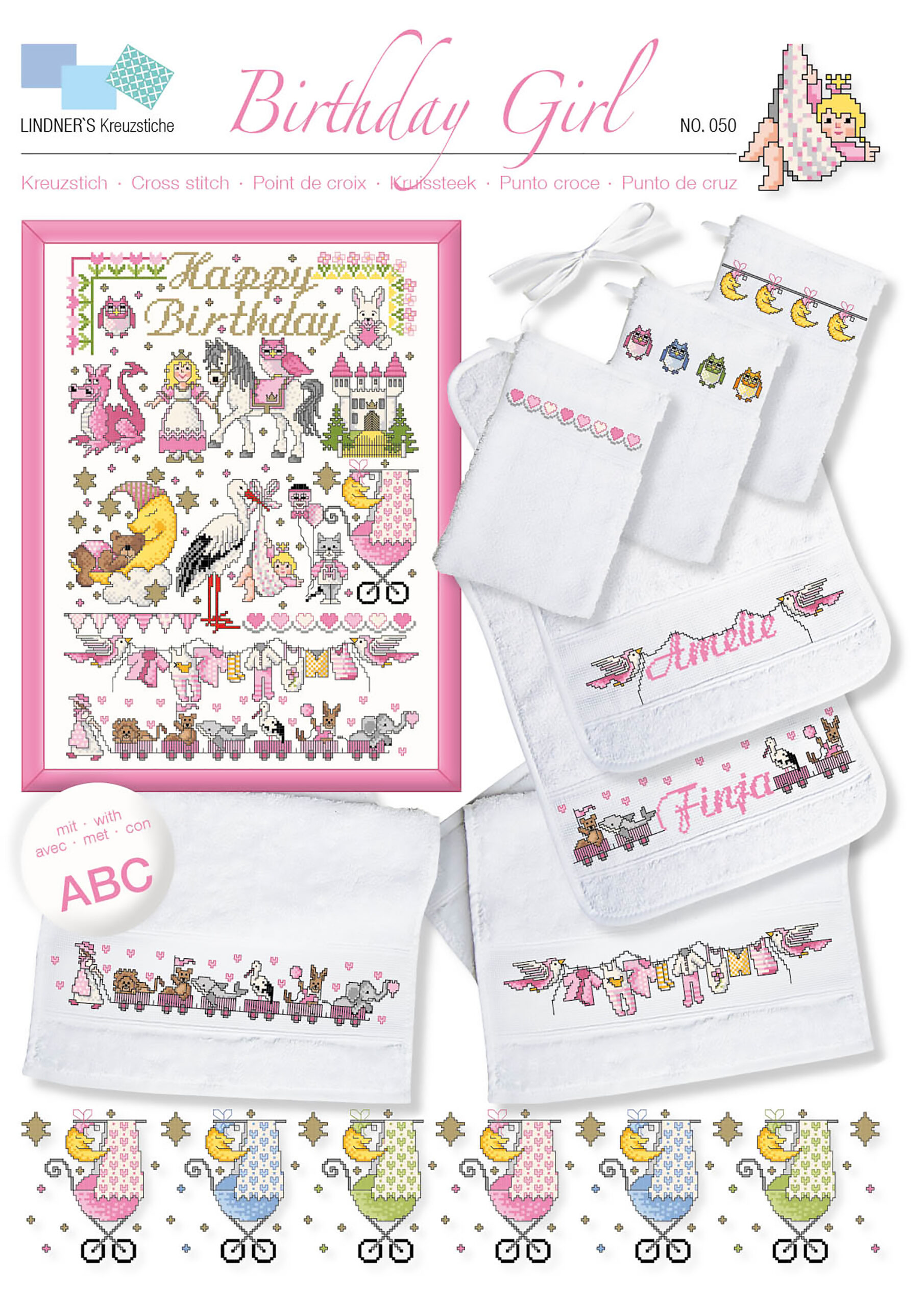 Lindners Cross Stitch Chart Birthday Girl ePattern