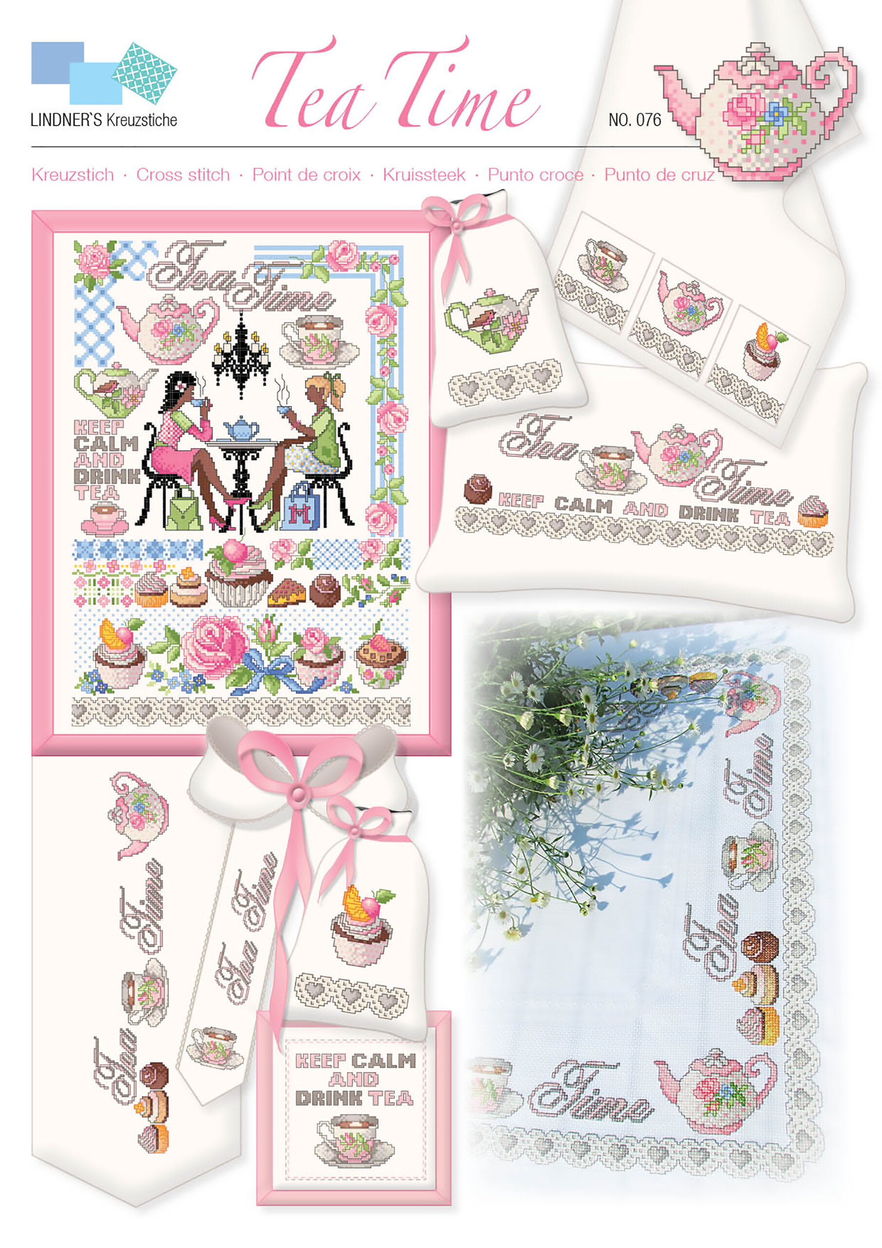 Lindners Cross Stitch Chart Tea Time ePattern