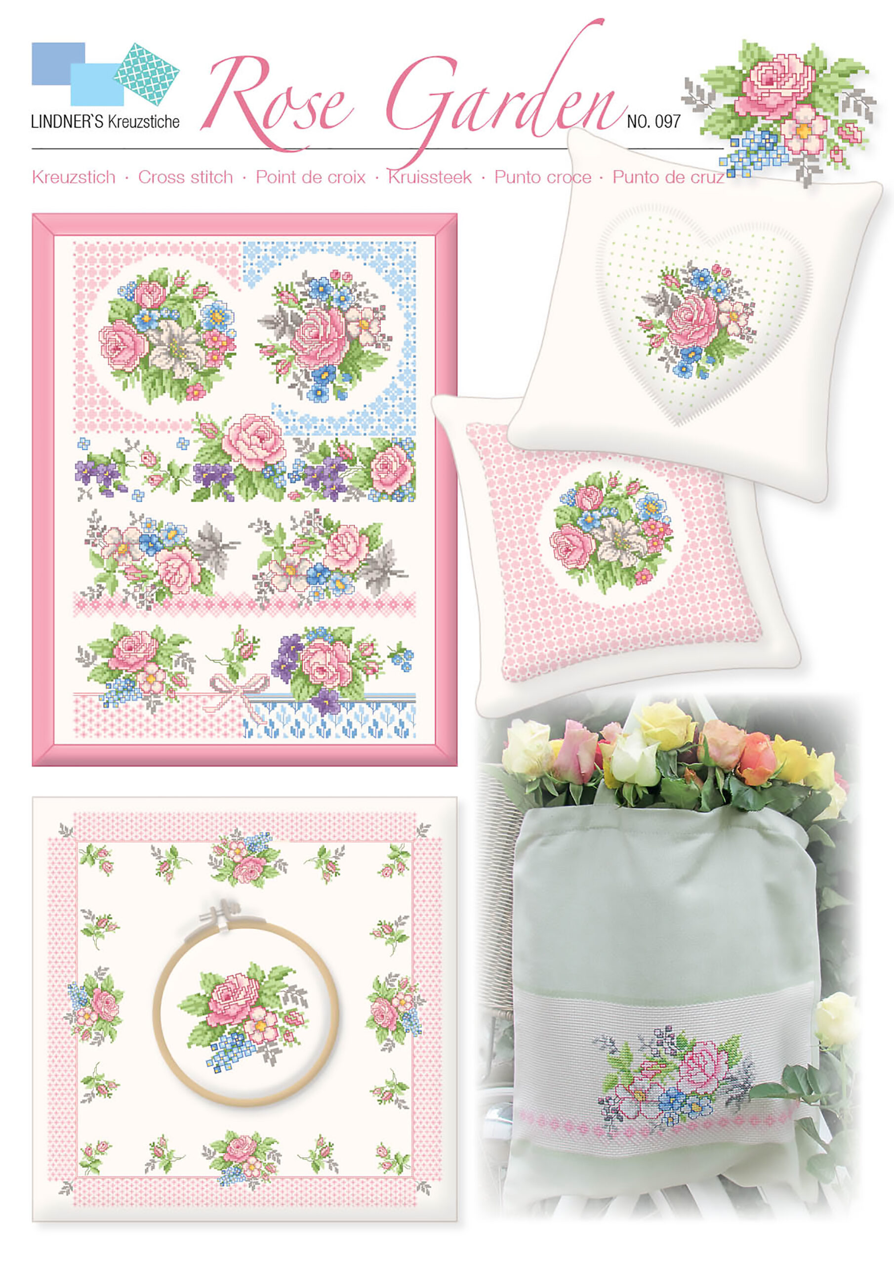 Lindners Cross Stitch Chart Rose Garden ePattern