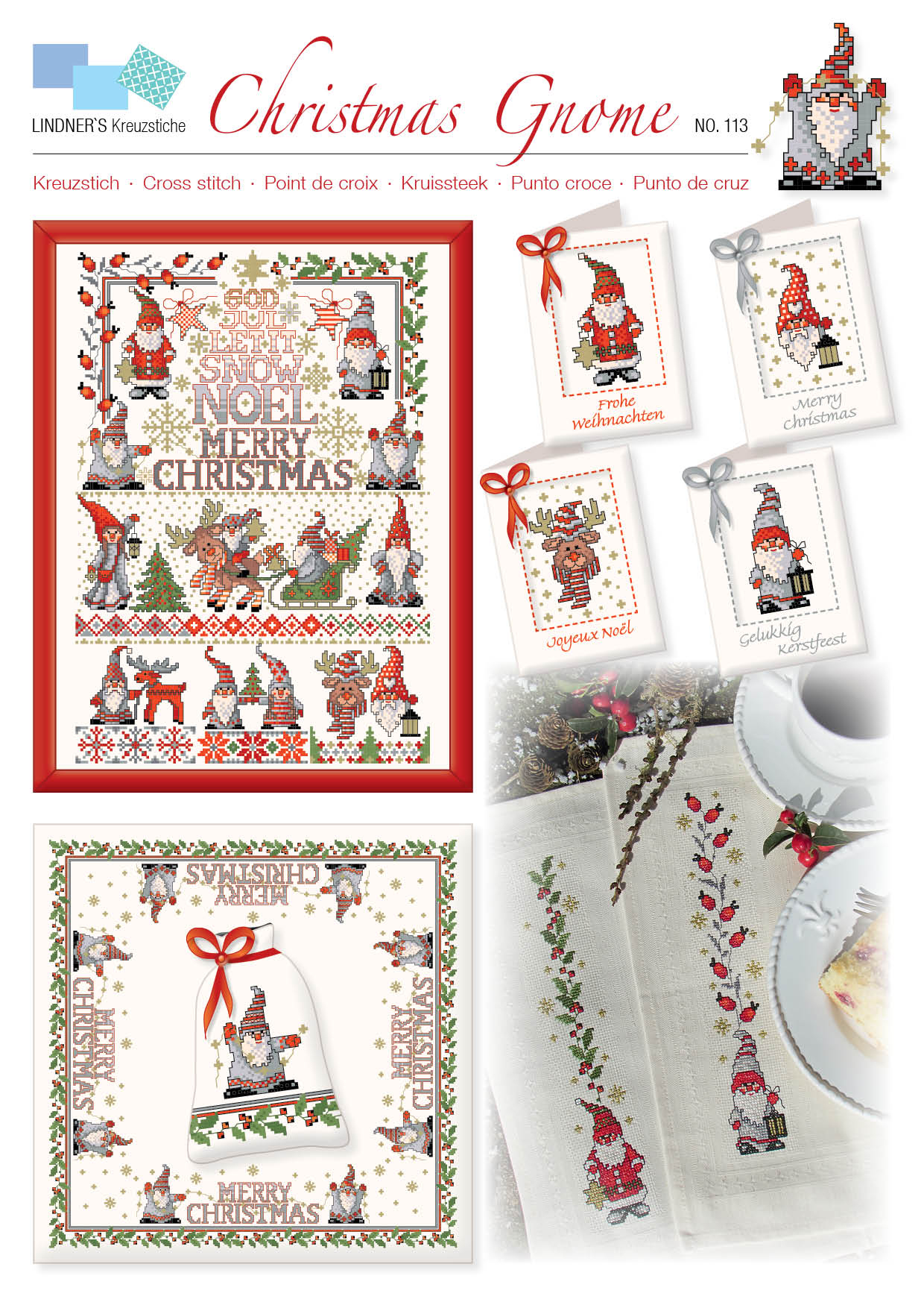 Lindners Cross Stitch Chart Christmas Gnome ePattern