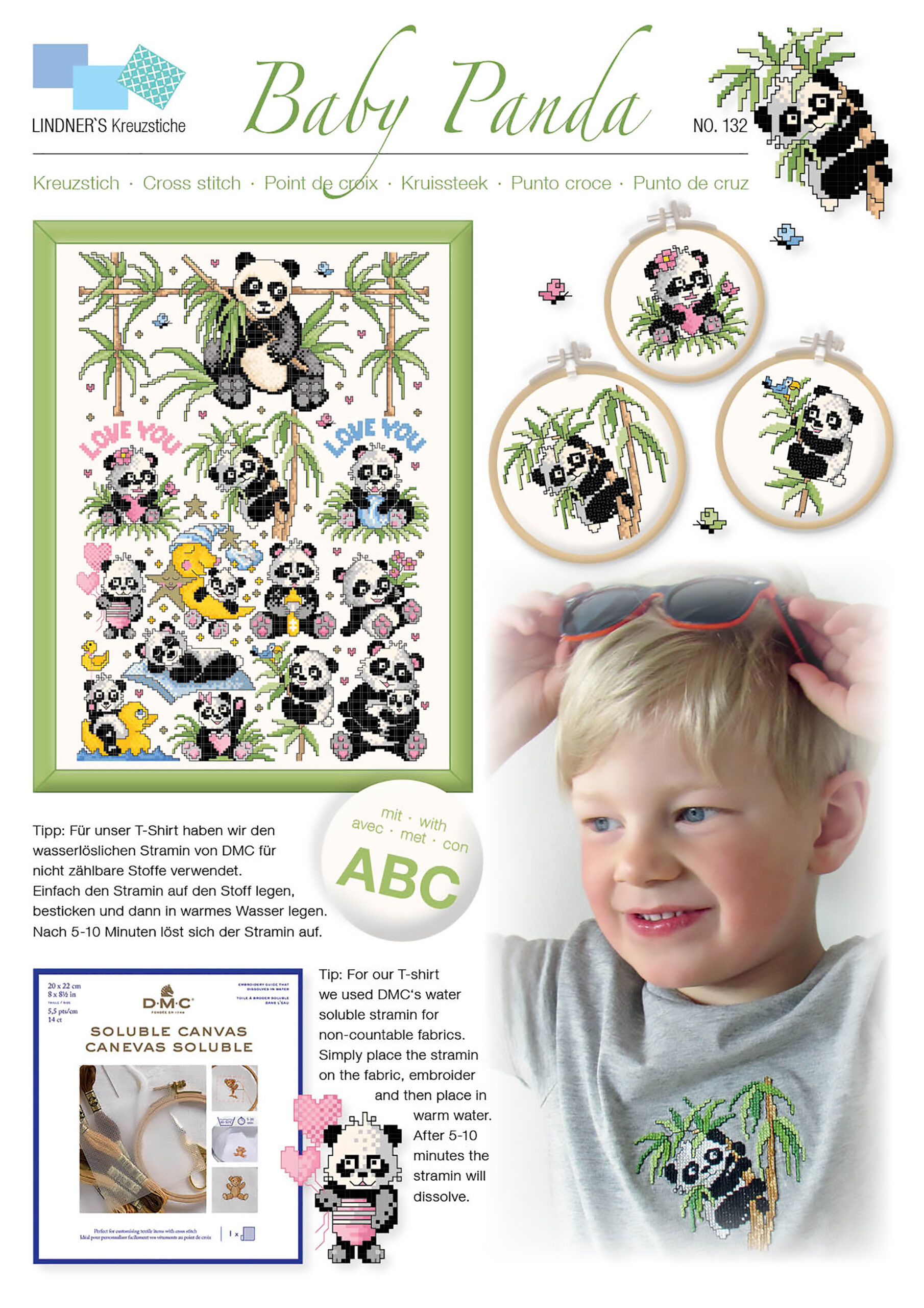 Lindners Cross Stitch Chart Baby Panda ePattern