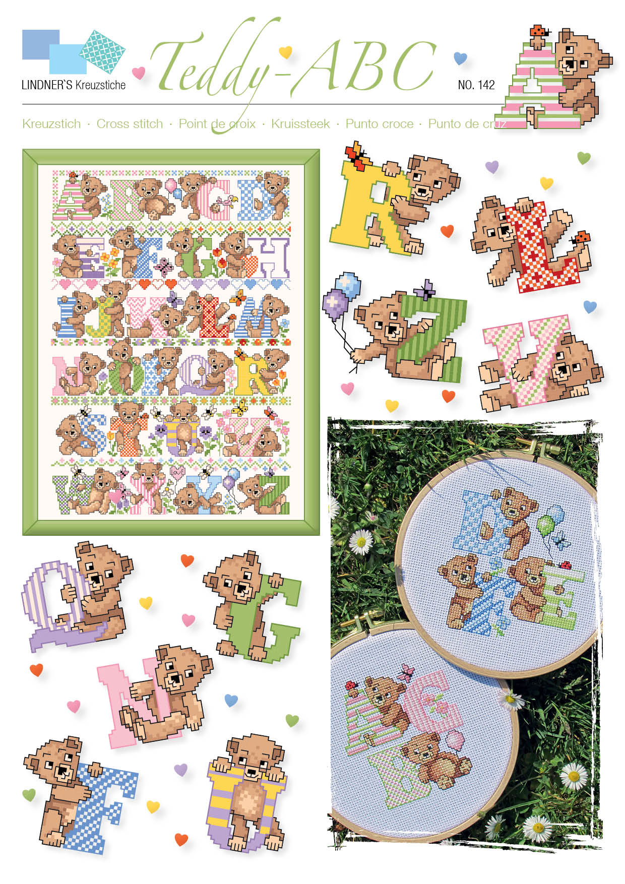 Lindners Cross Stitch Chart Teddy ABC ePattern