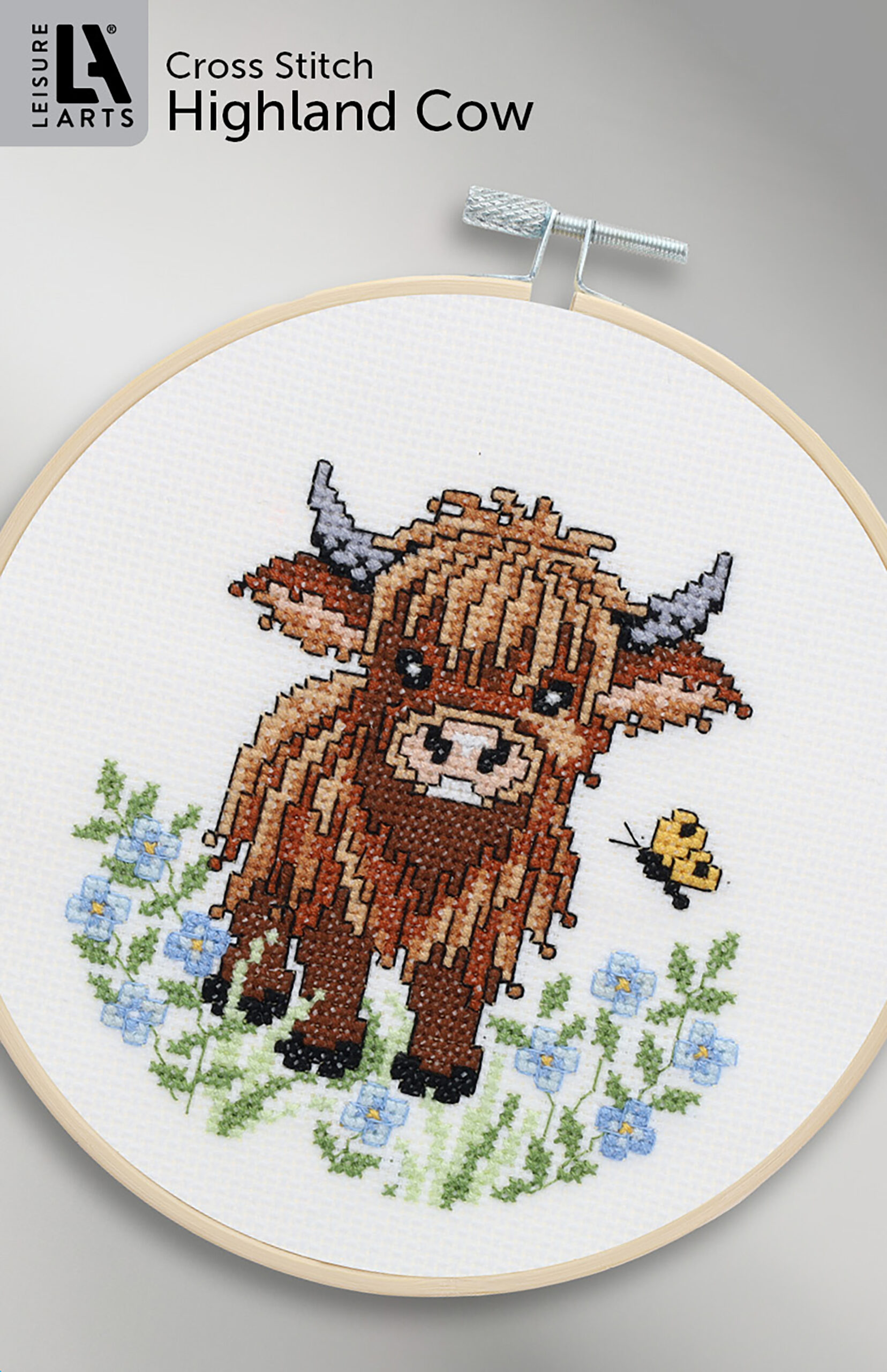 Leisure Arts ePattern XStitch Highland Cow with Butterfly