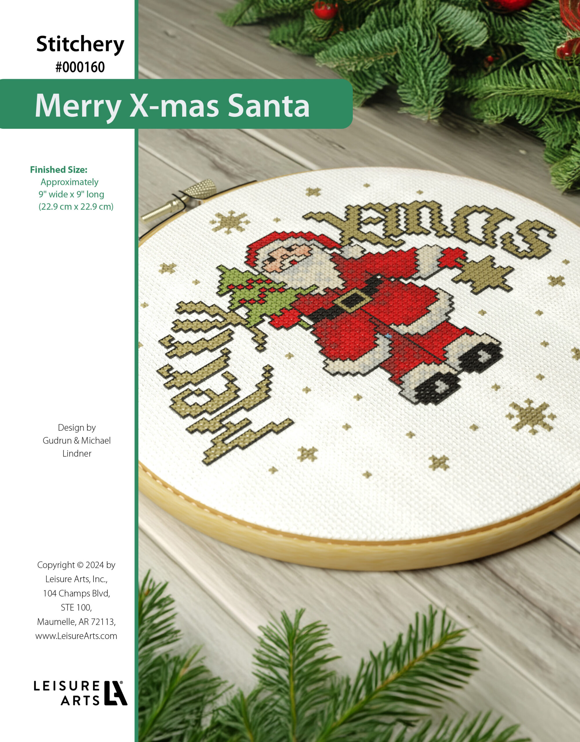 Leisure Arts Digital Pattern XStitch Merry Xmas Santa Claus