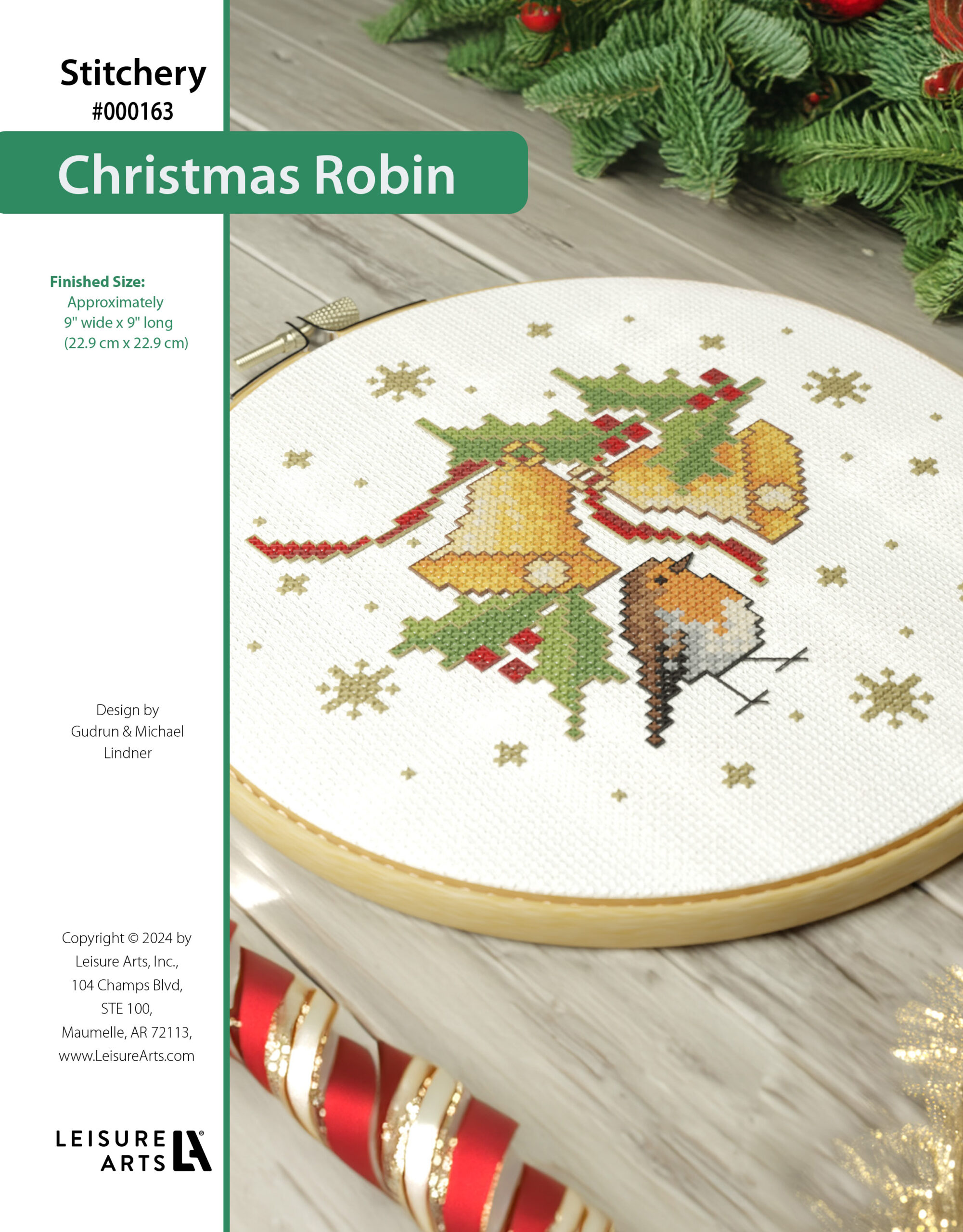 Leisure Arts Digital Pattern XStitch Christmas Robin Bell