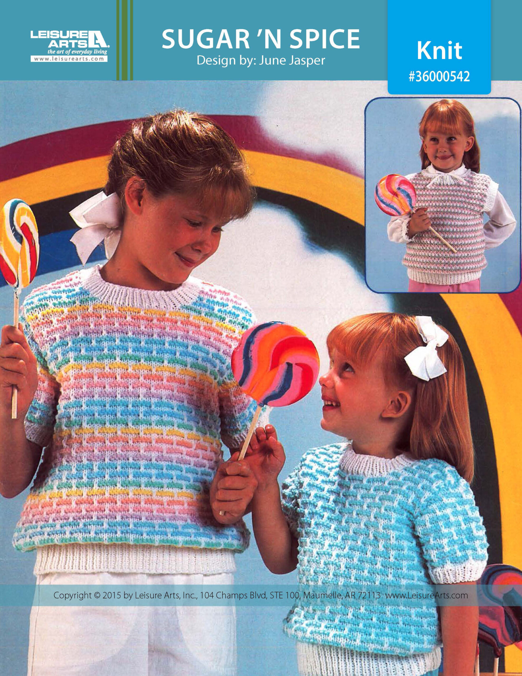 Leisure Arts Books Sugar N Spice Kids Sweater Knit eBook