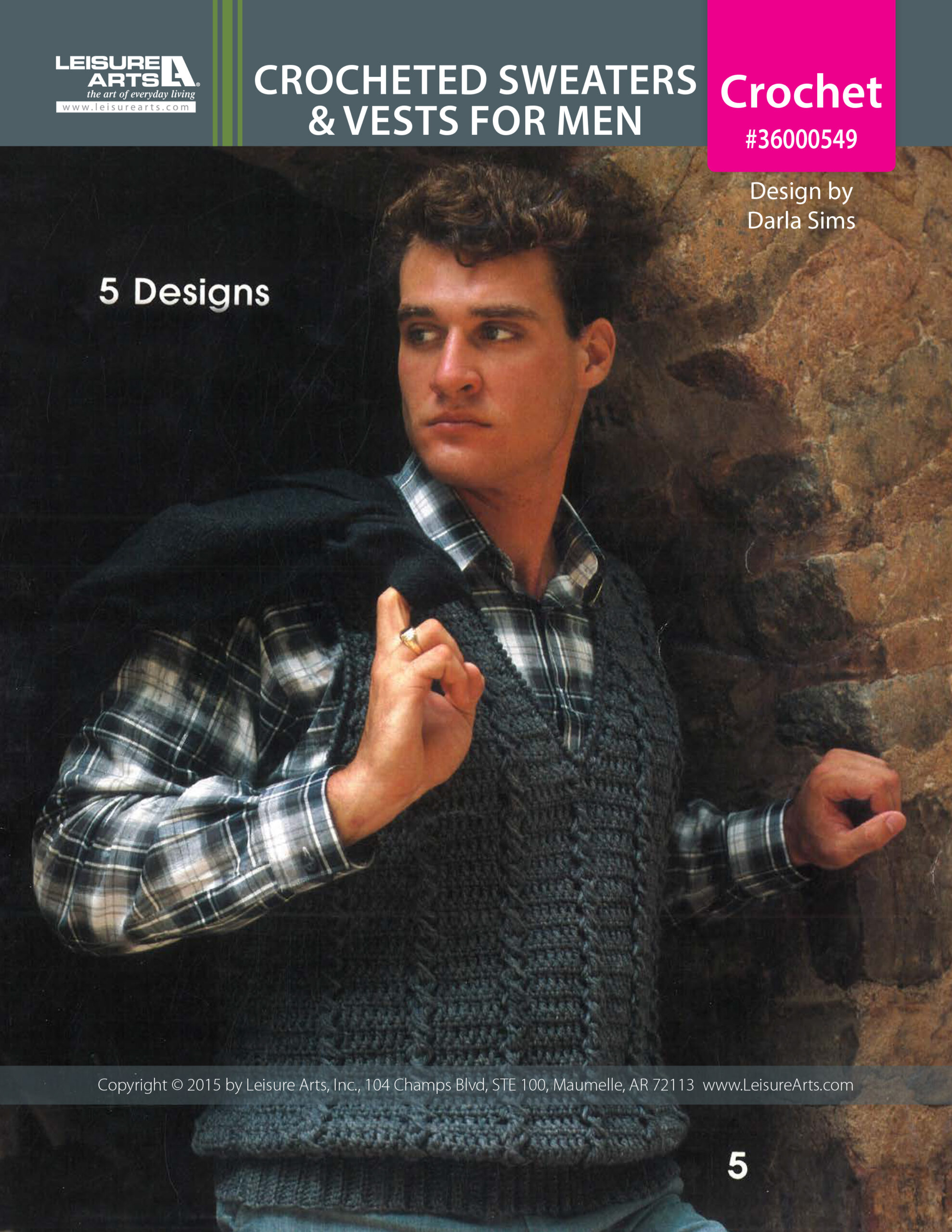 Leisure Arts Sweaters Vests for Men Crochet eBook