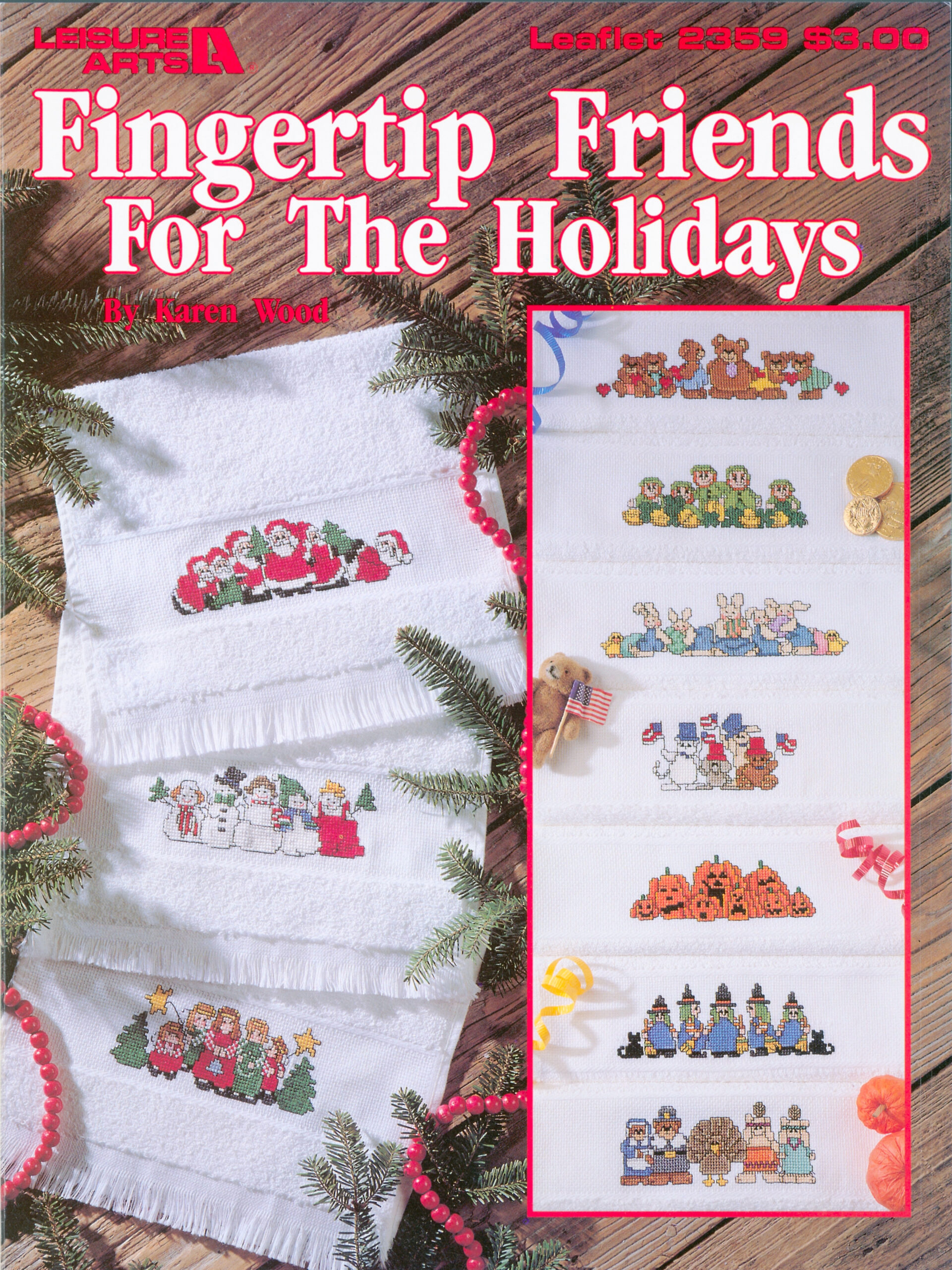 Leisure Arts Fingertip Friends For The Holidays Cross Stitch eBook