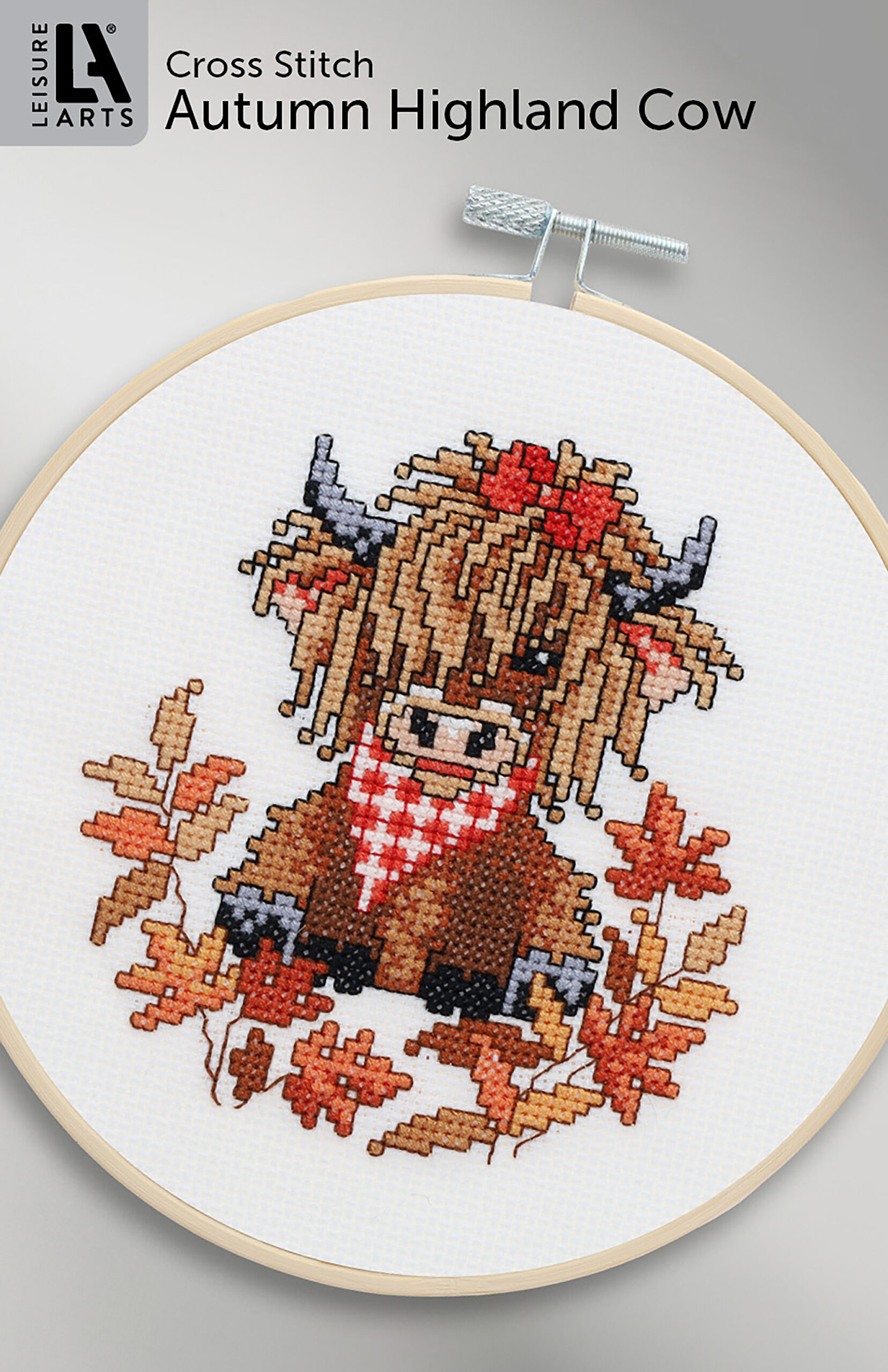 Leisure Arts Linders Cross Stitch Highland Cow Autumn