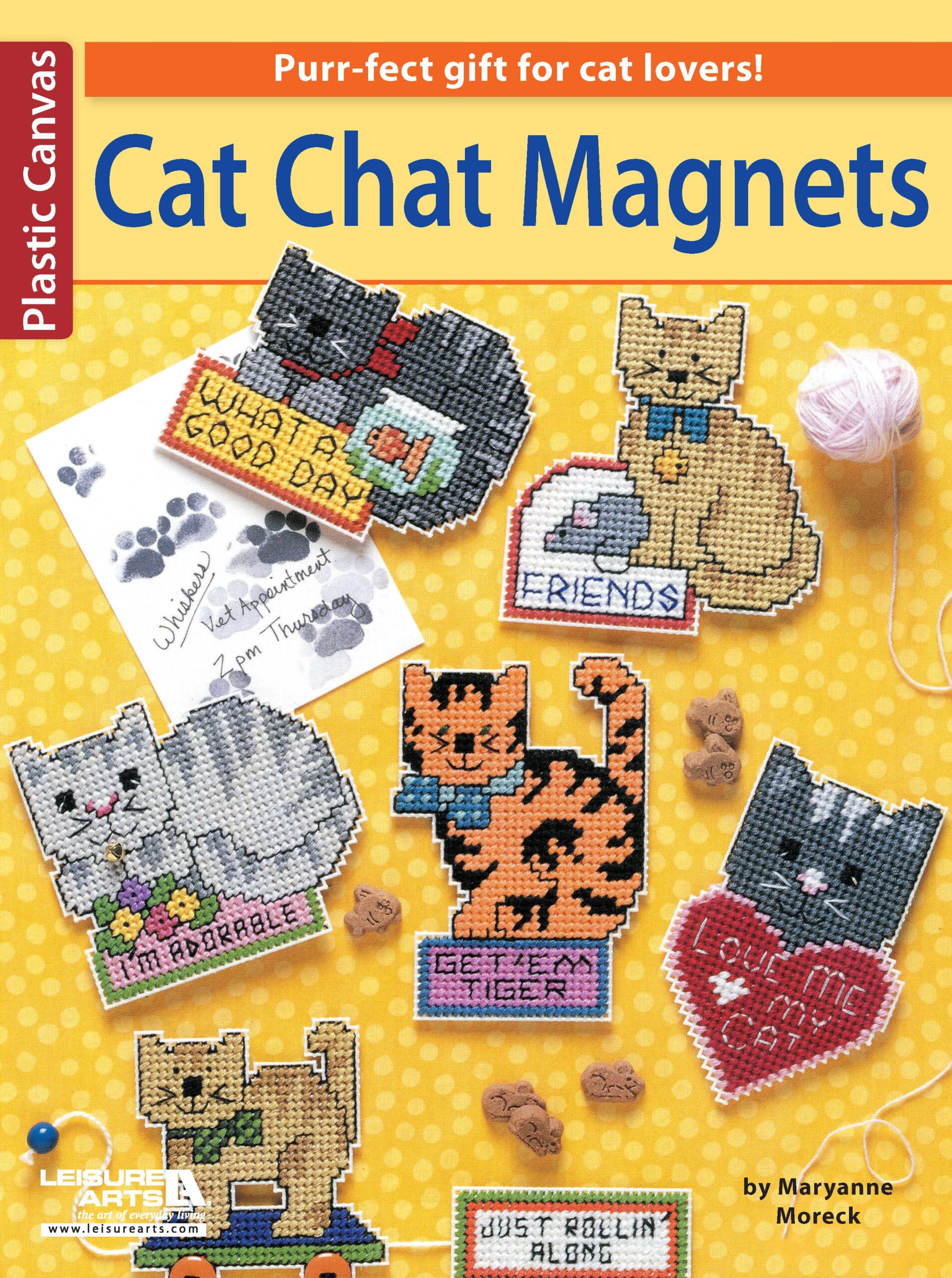 Plastic Canvas Cat Chat Magnets