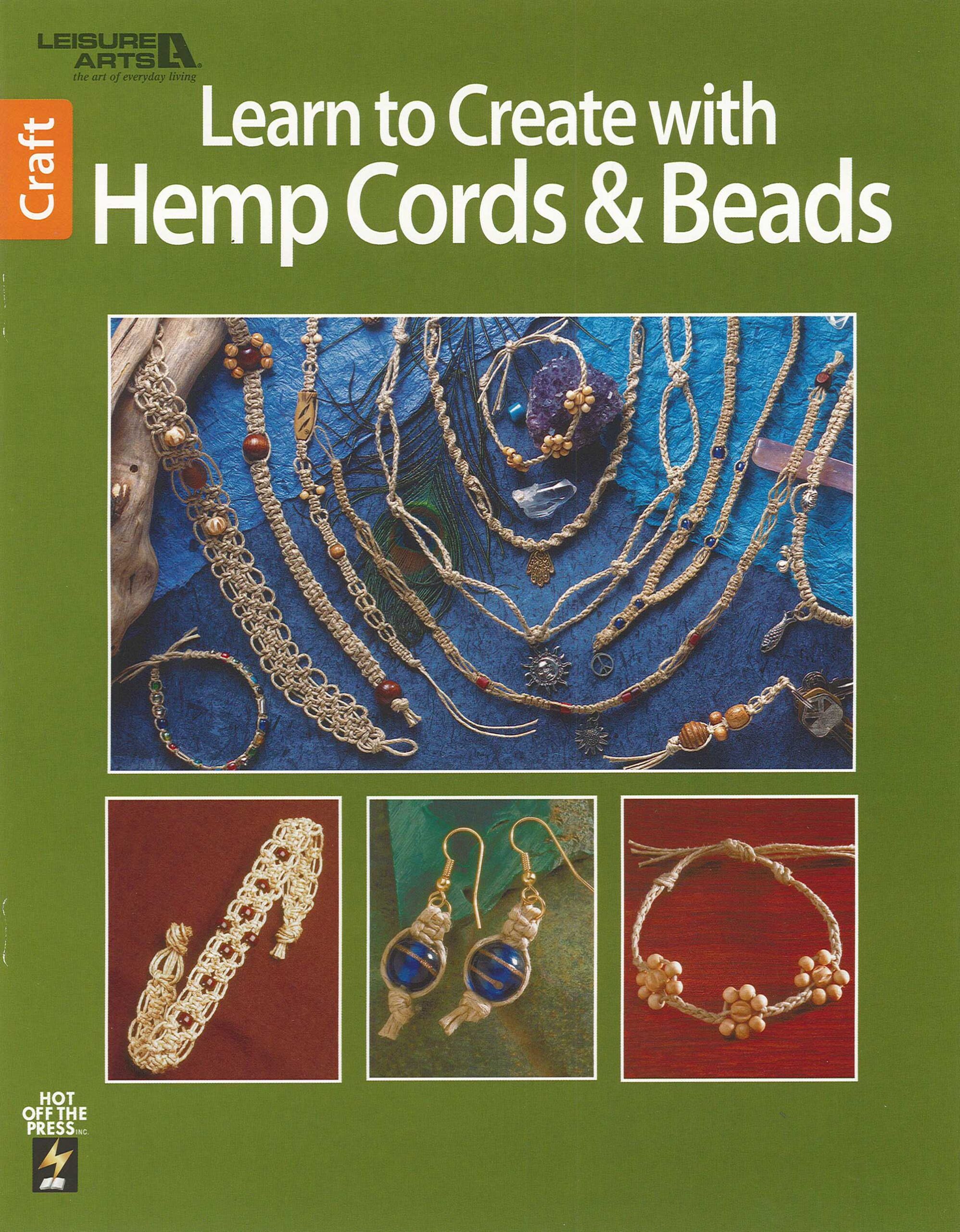 Leisure Arts Craft Learn To Create with Hemp Cords Beads Book