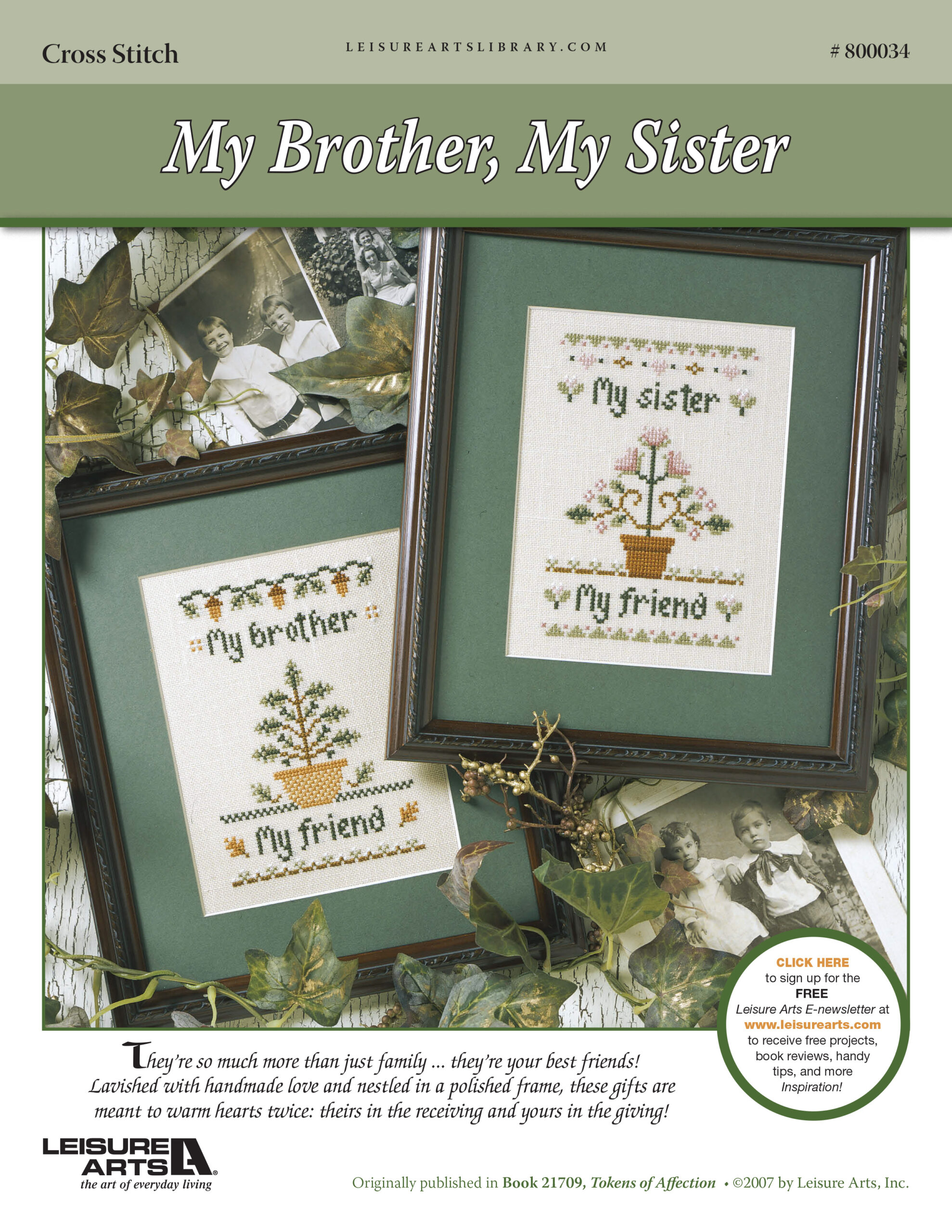 Leisure Arts Tokens Of Affection My Brother My Sister Cross Stitch ePattern