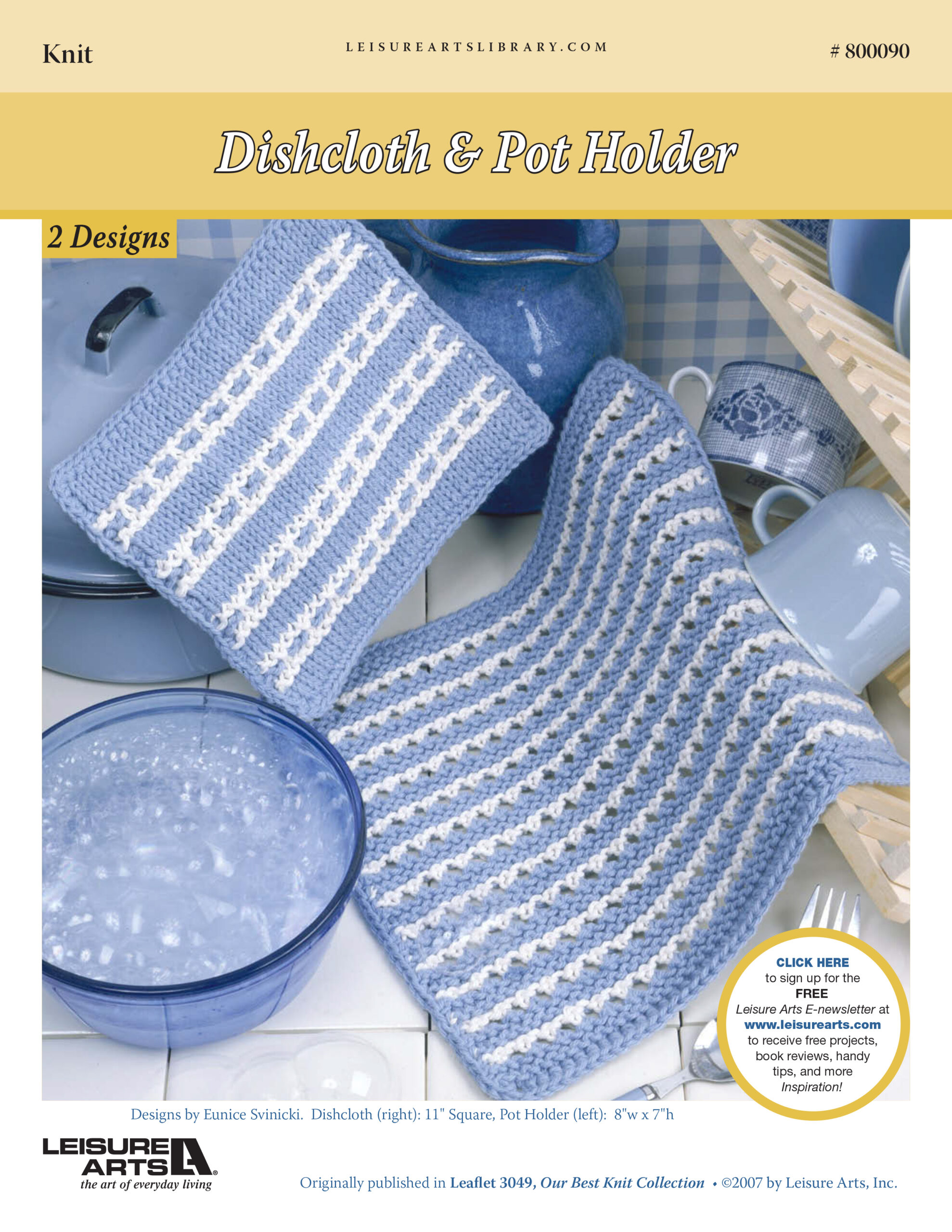Leisure Arts Our Best Knit Collection Knit Dishcloth Pot Holder ePattern