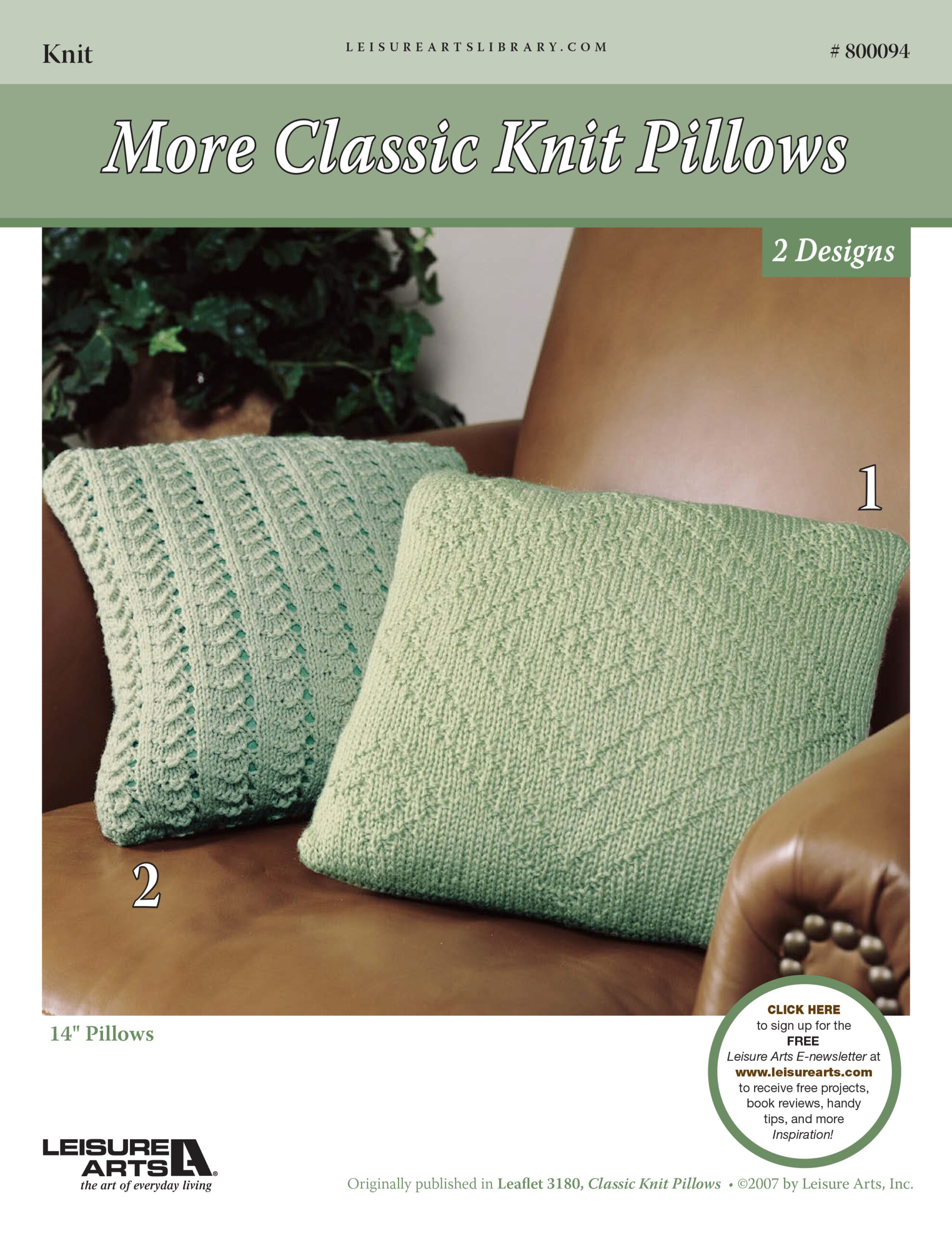 Leisure Arts More Classic Knit Pillows ePattern