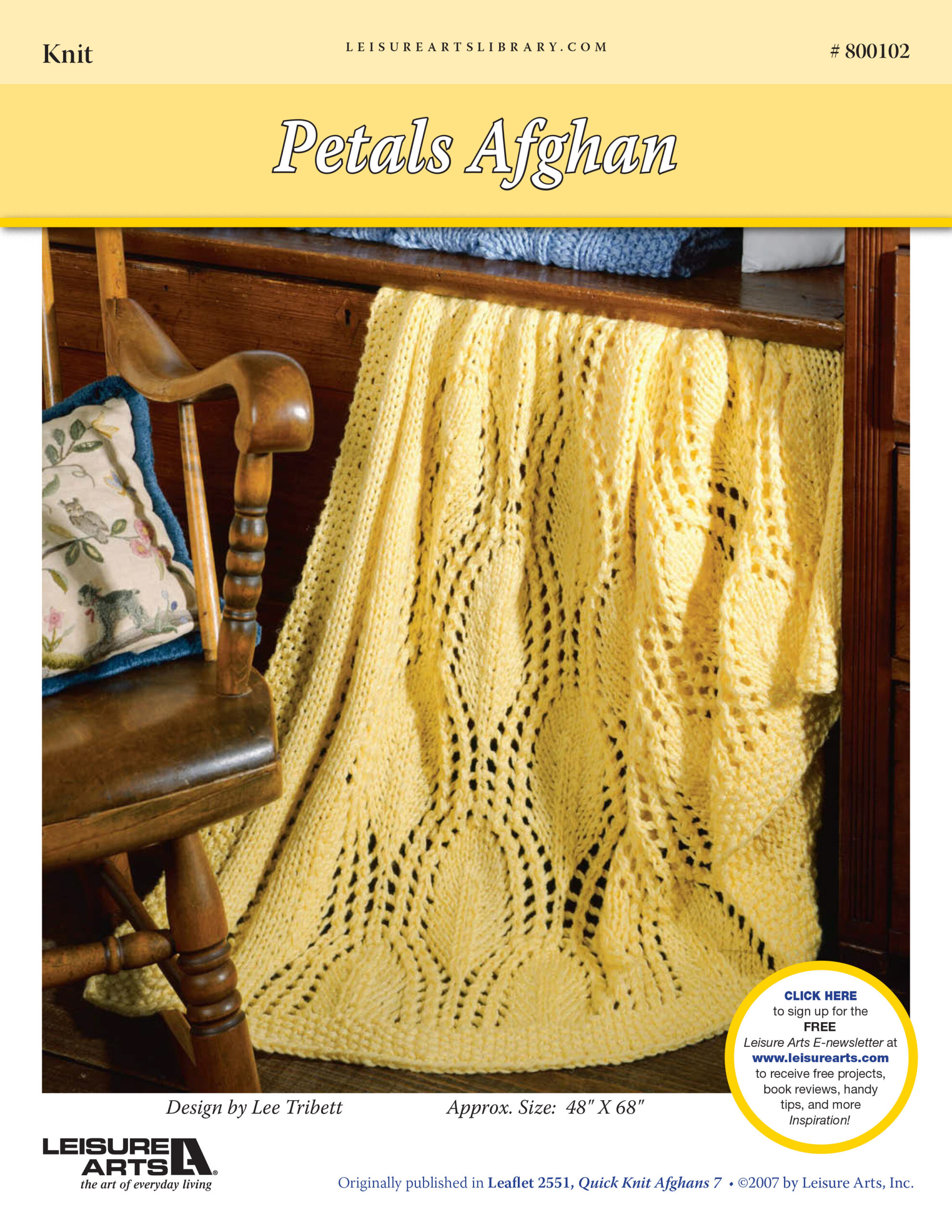 Leisure Arts Petals Afghan Knit ePattern