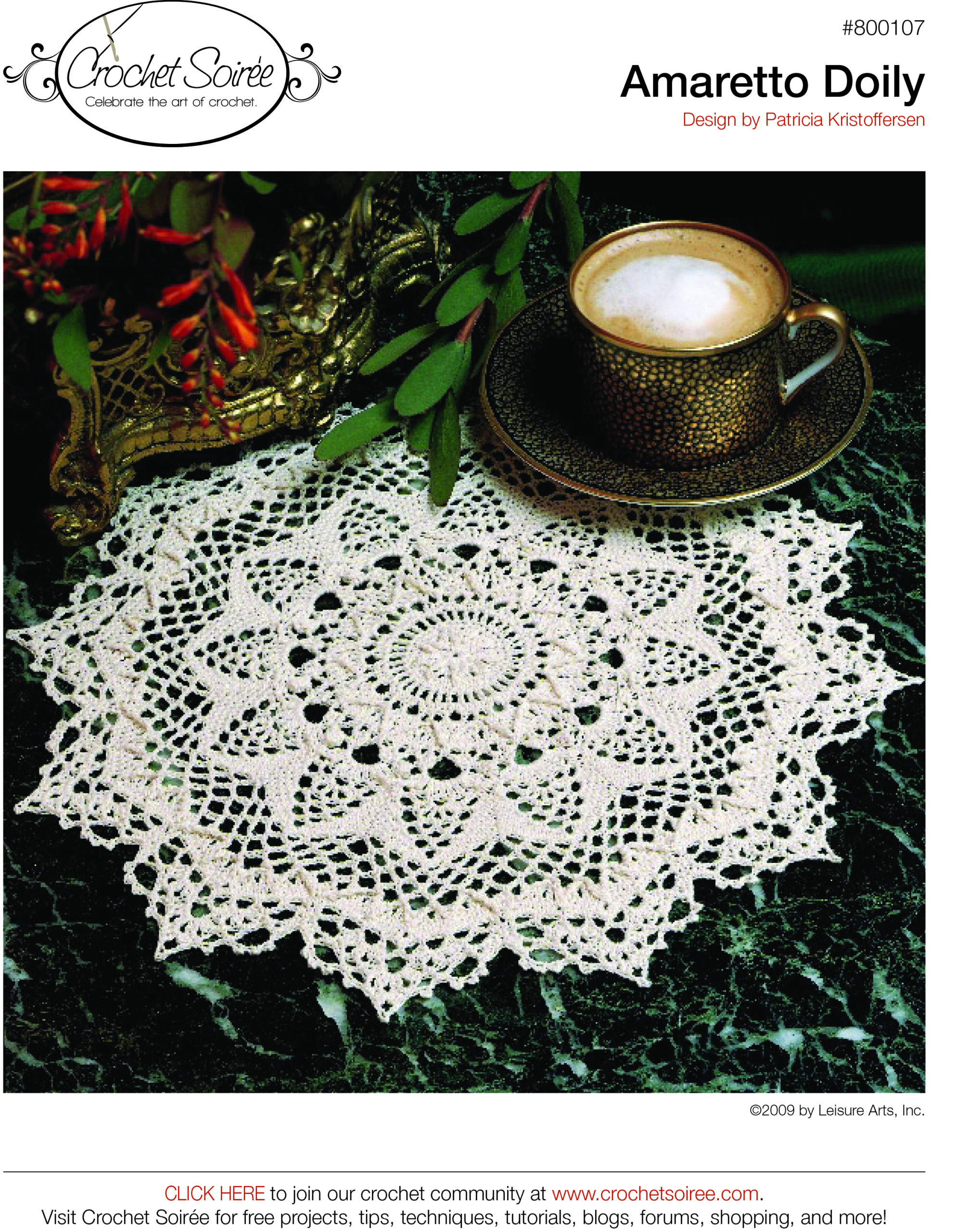 Leisure Arts Patterns Amaretto Doily Crochet ePattern