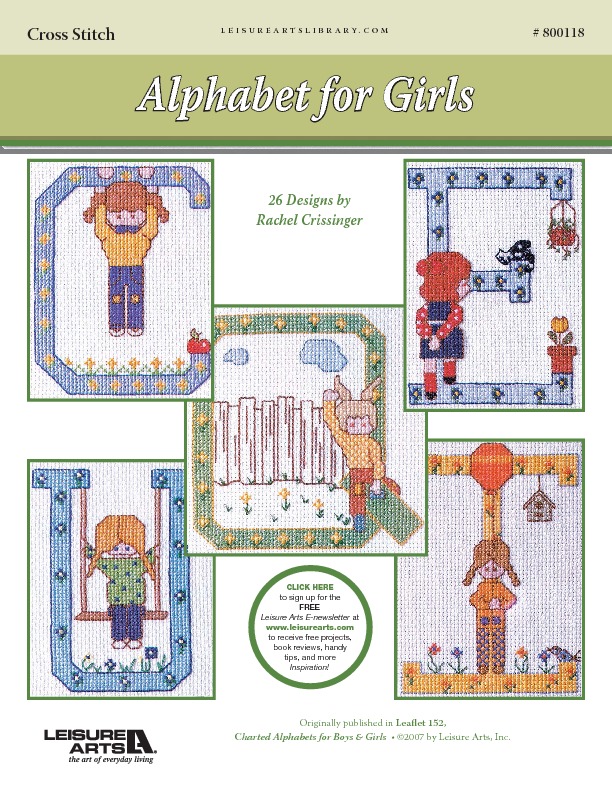 Leisure Arts Alphabet For Girls Stitchery eBook