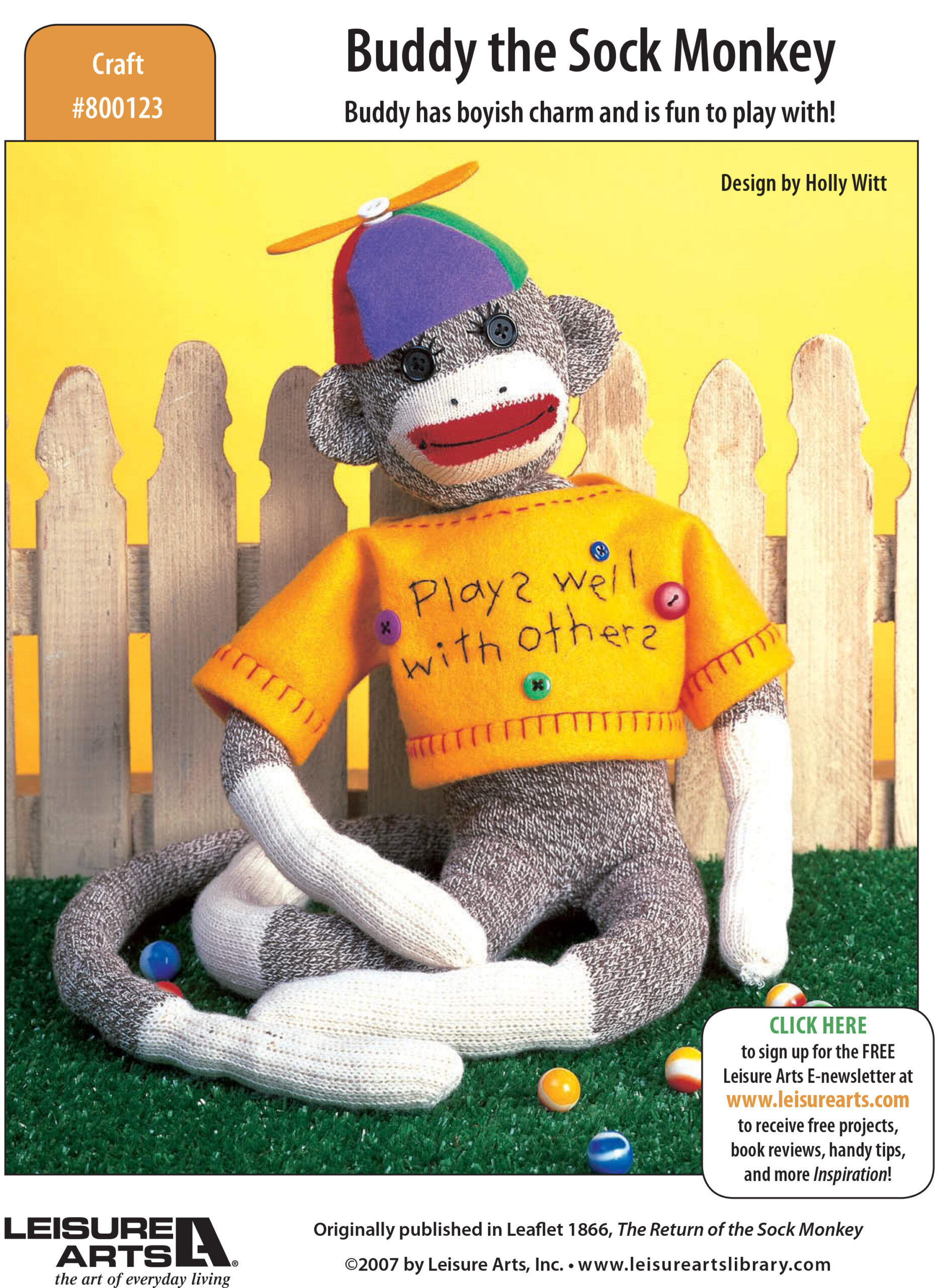 Leisure Arts Buddy The Sock Monkey Sewing ePattern
