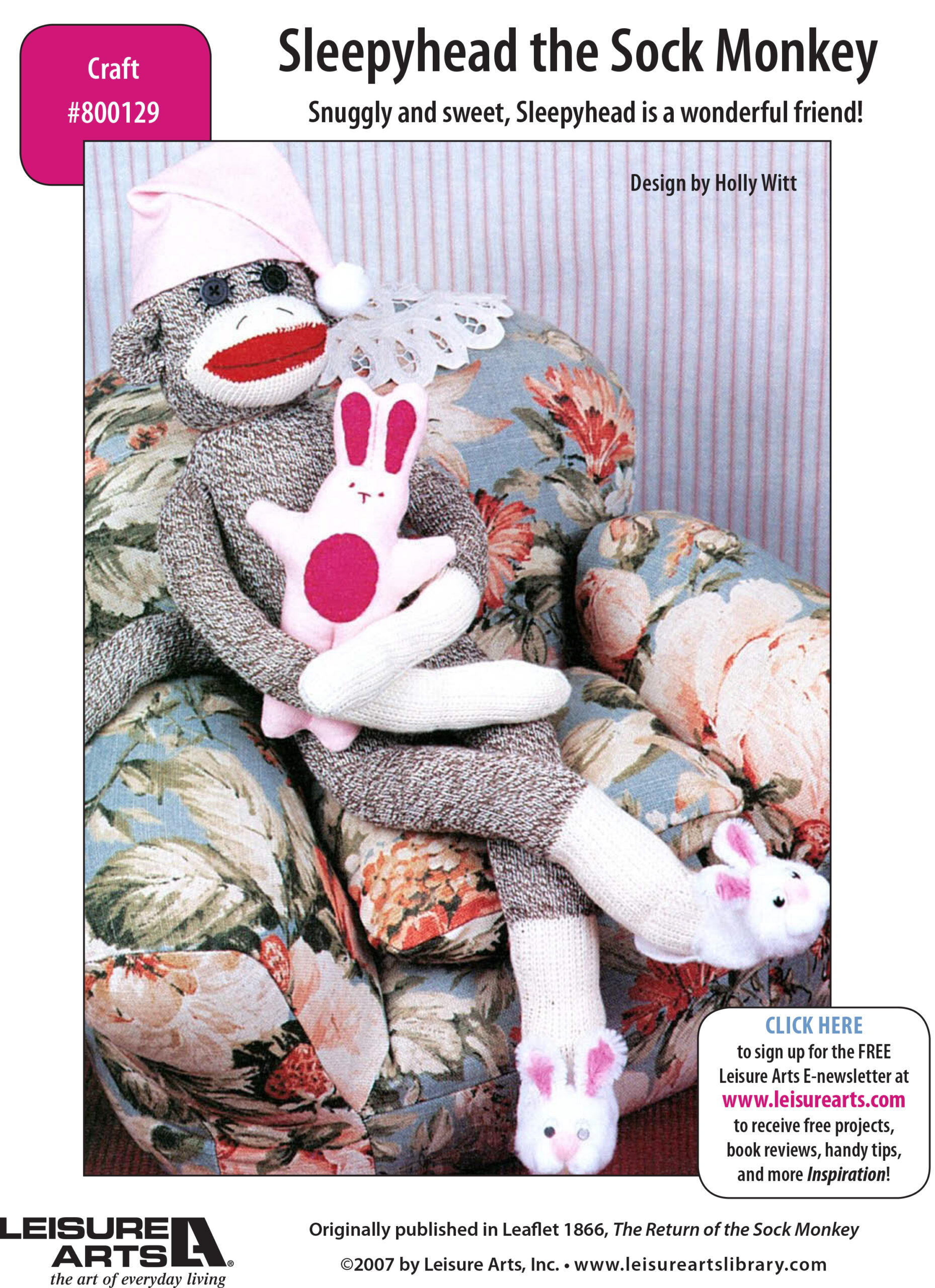 Leisure Arts Sleepyhead The Sock Monkey Sewing ePattern