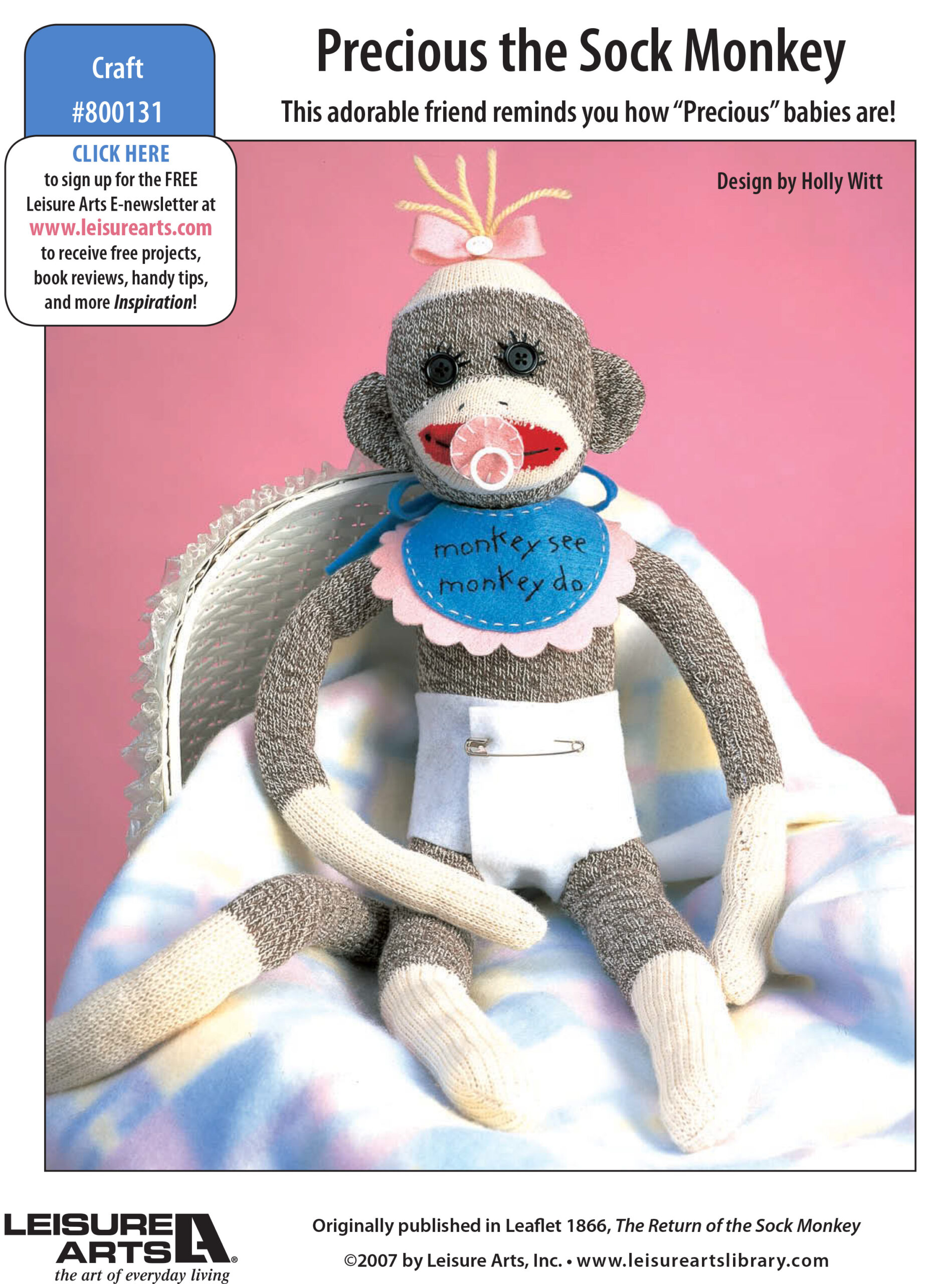 Leisure Arts Precious The Sock Monkey Sewing ePattern
