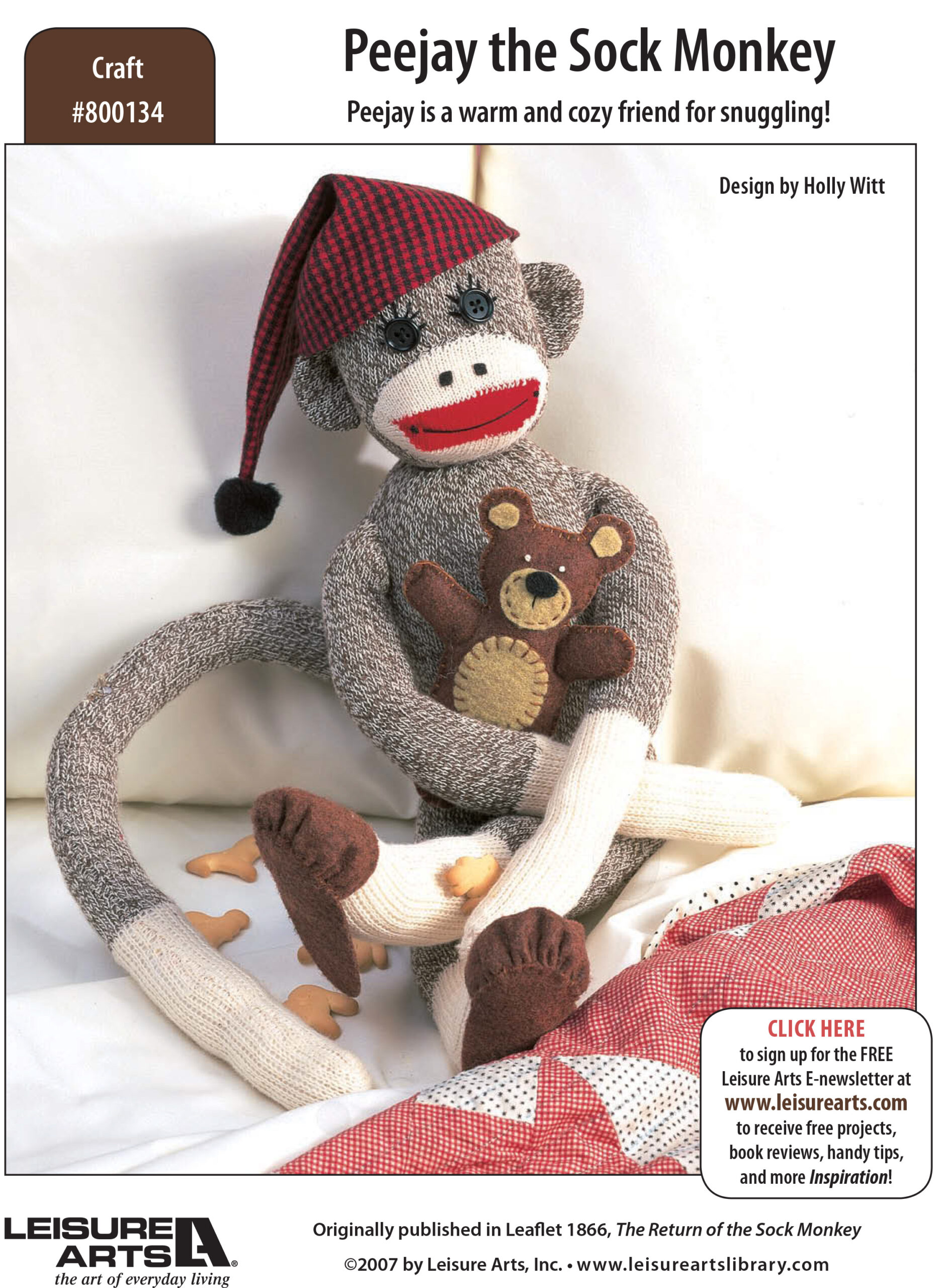 Leisure Arts Peejay The Sock Monkey Sewing ePattern