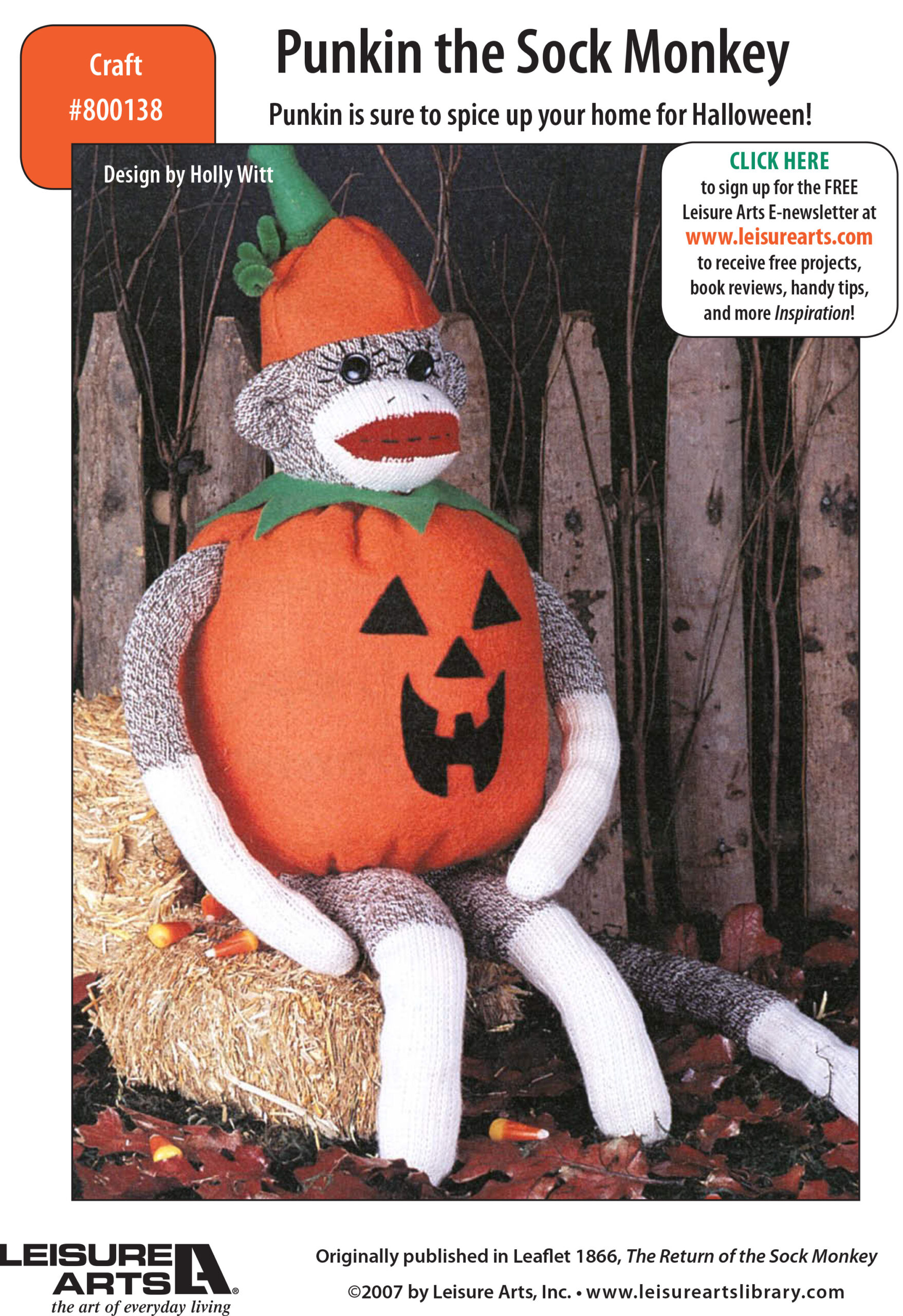Leisure Arts Punkin The Sock Monkey Sewing ePattern