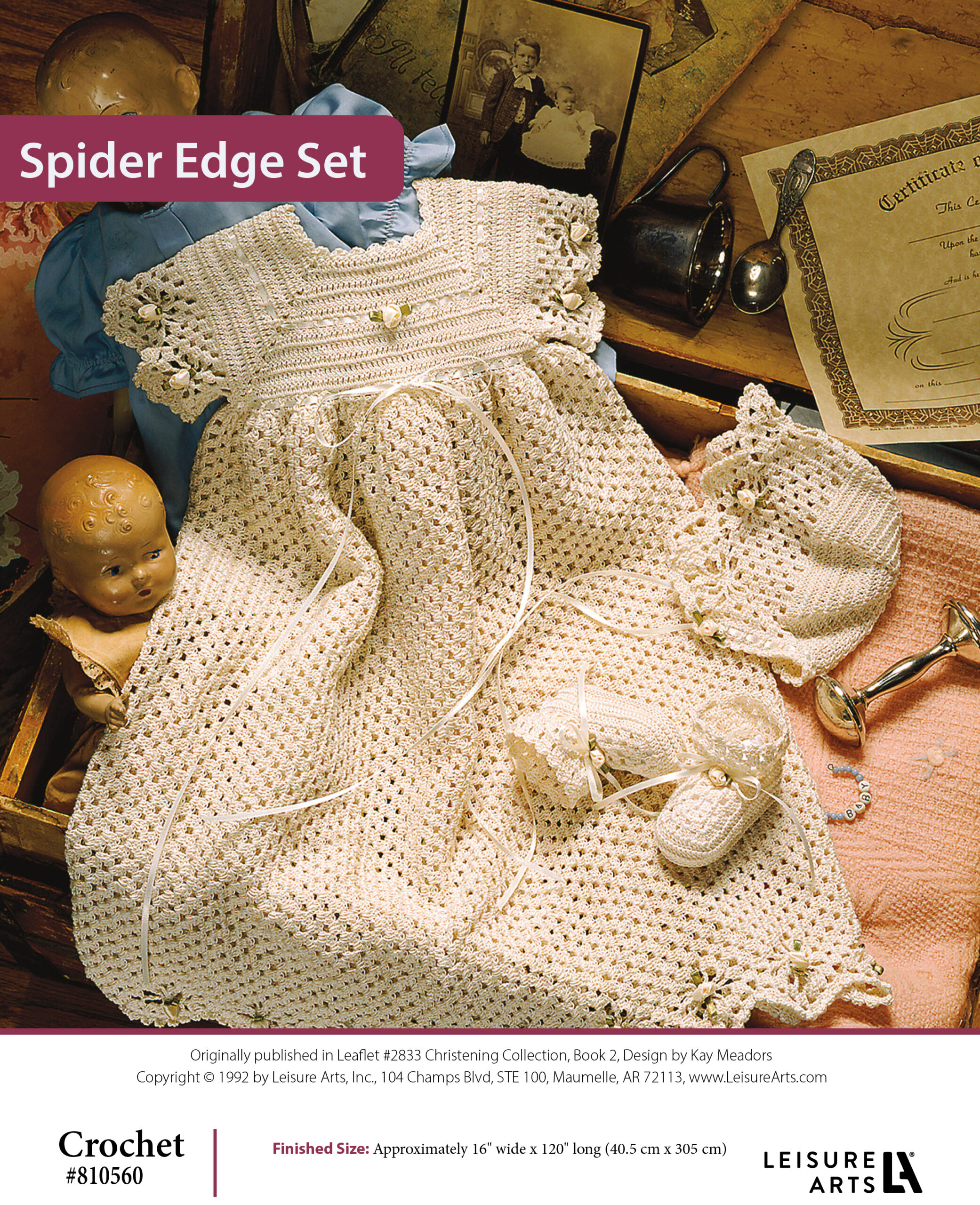 Leisure Arts Christening Collection Book 2 Spider Edge Set Crochet ePattern