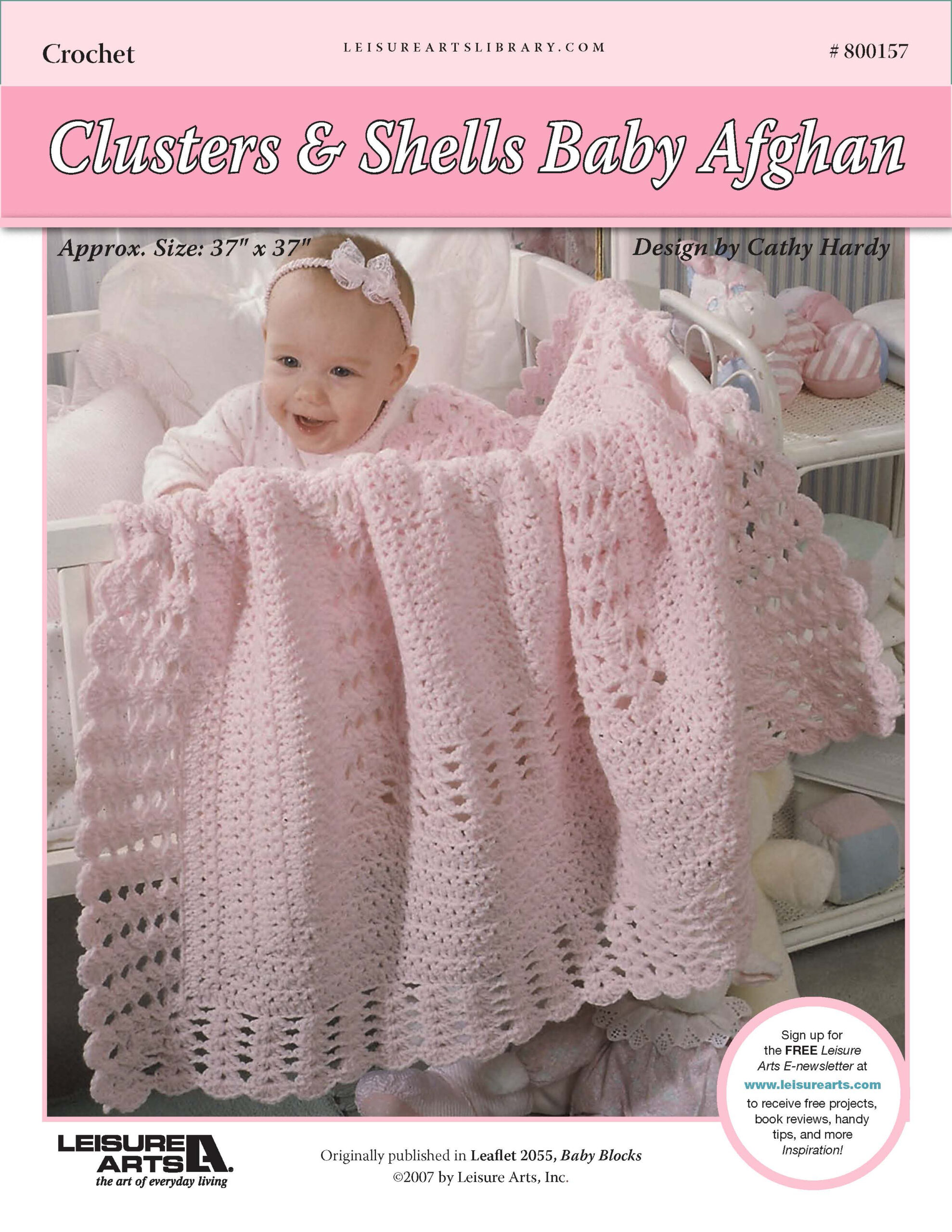 Leisure Arts Clusters Shells Baby Afghan Crochet ePattern