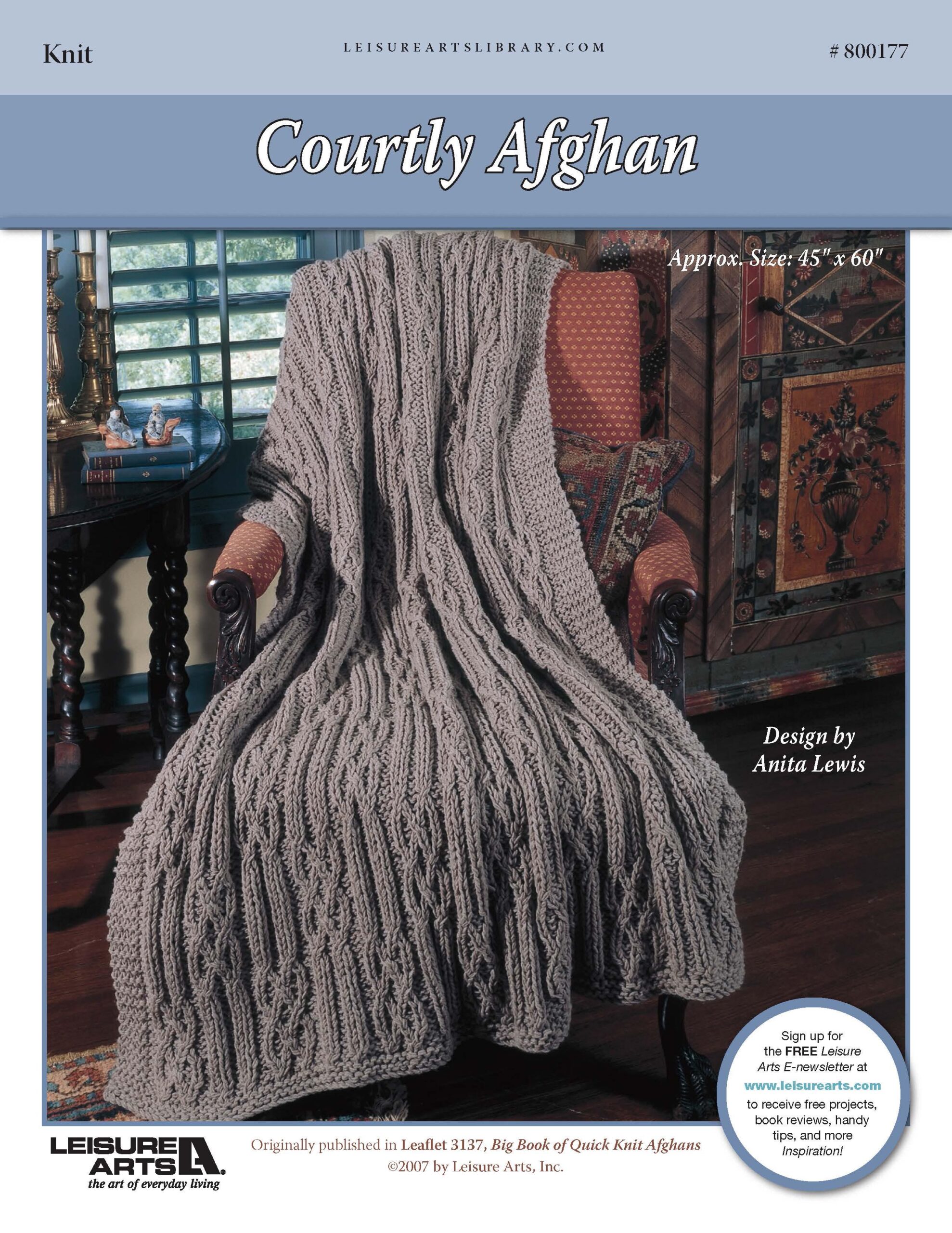 Leisure Arts Big Book Of Quick Knit Afghans Courtly ePattern