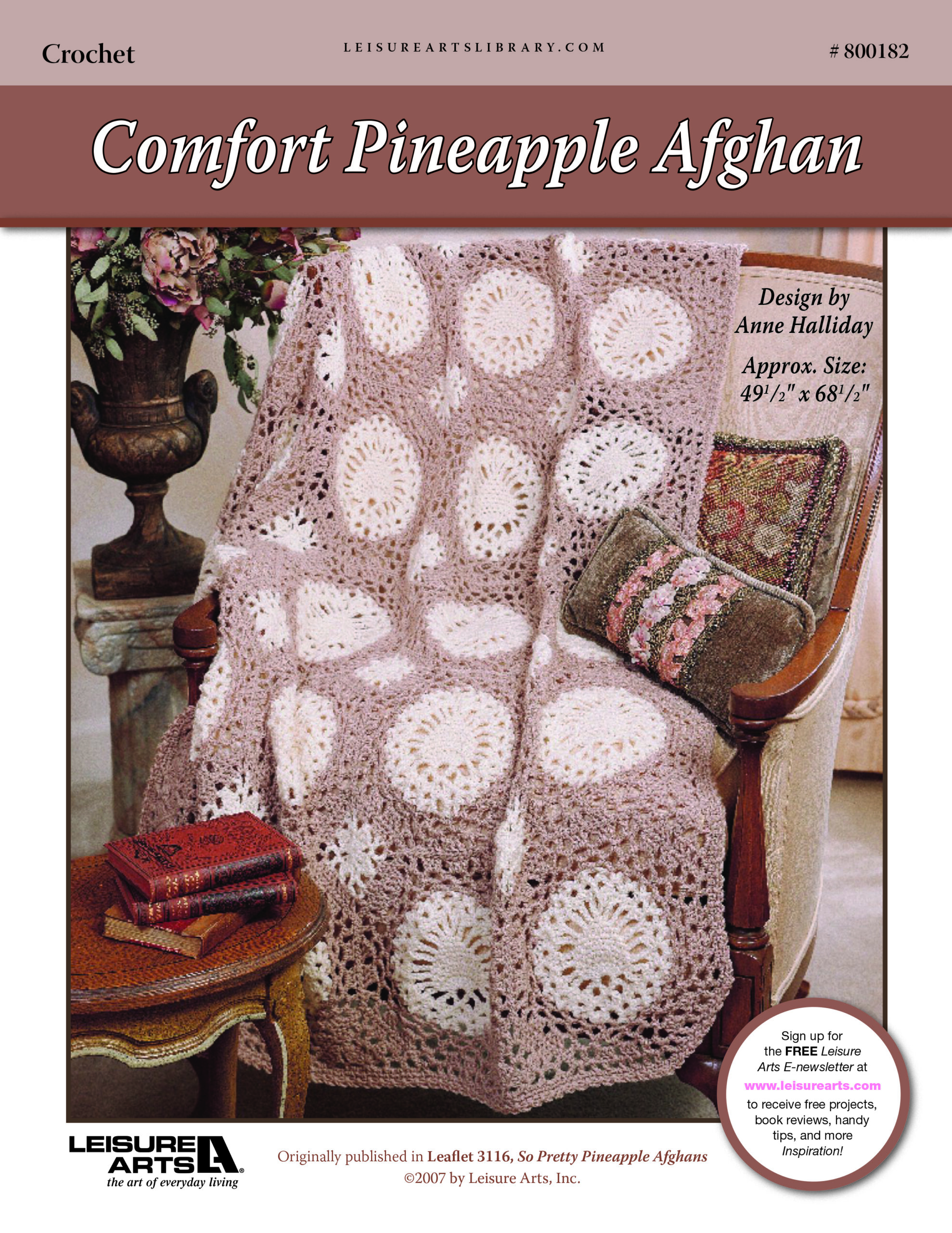 Leisure Arts So Pretty Pineapple Comfort Afghan Crochet ePattern