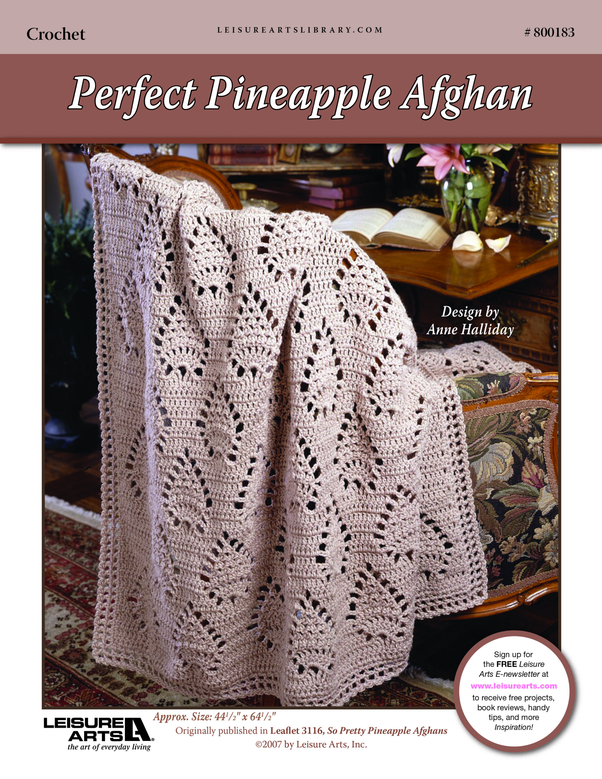 Leisure Arts So Pretty Pineapple Perfect Afghan Crochet ePattern