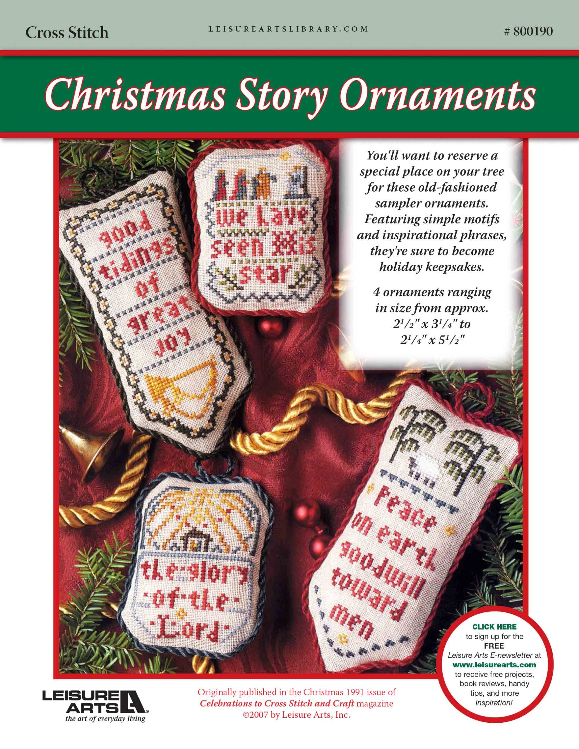 Leisure Arts Christmas Story Ornaments Cross Stitch ePattern