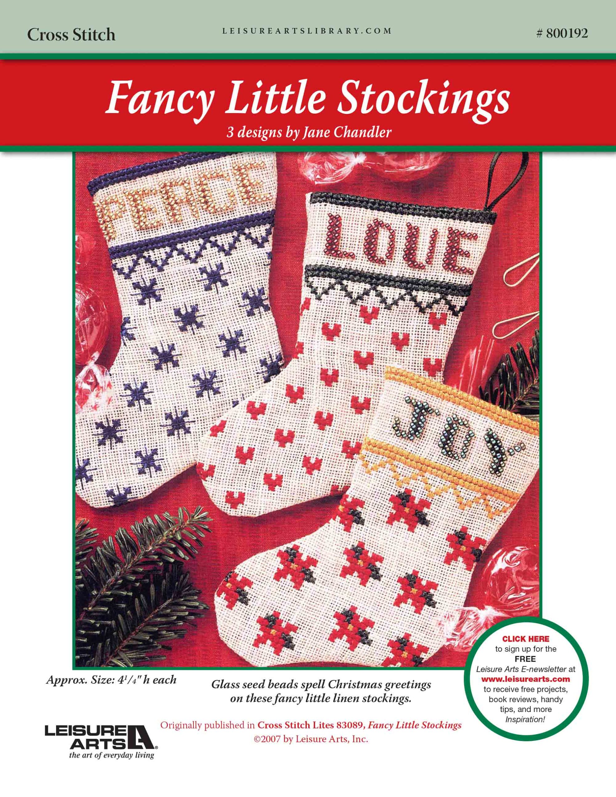 Leisure Arts Fancy Little Stockings Cross Stitch ePattern