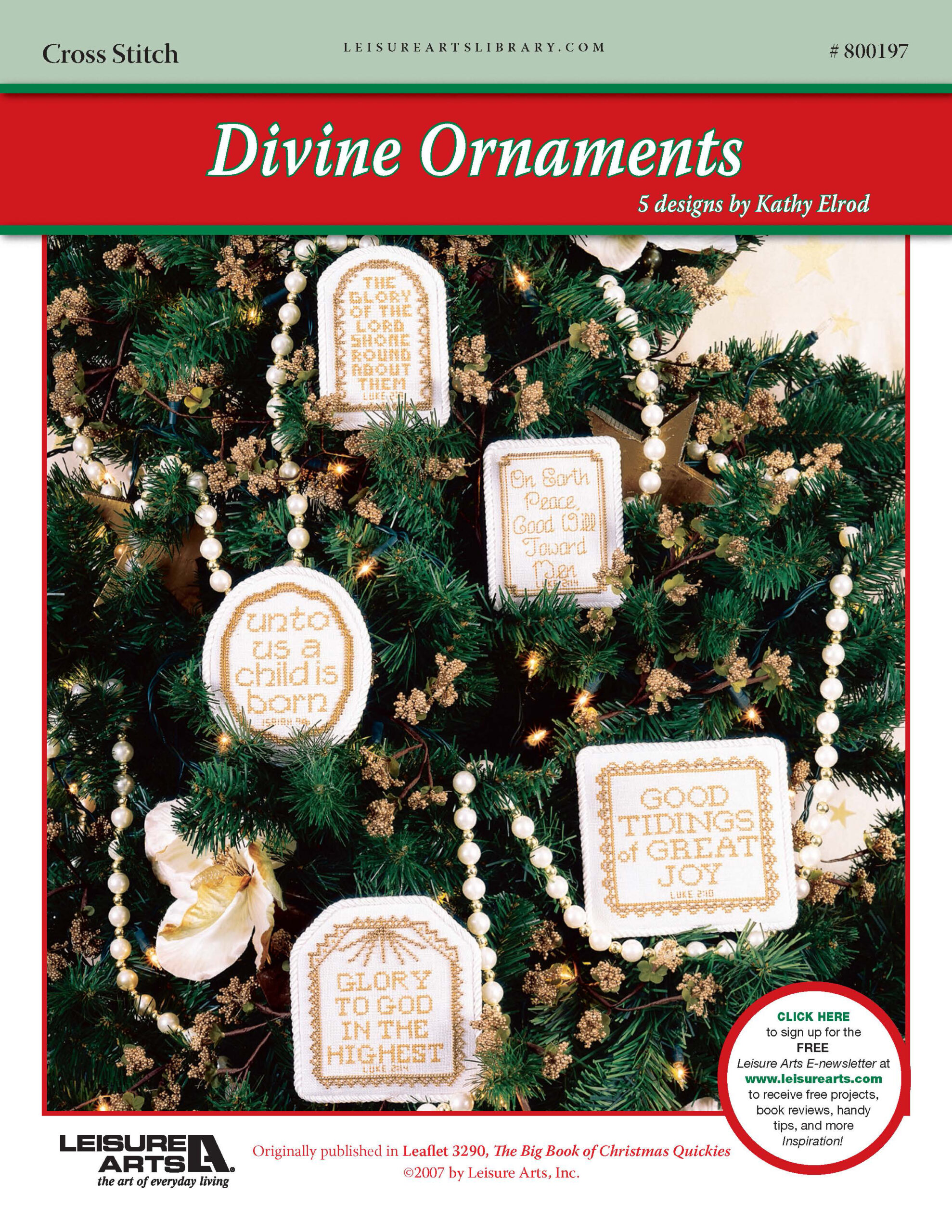 Leisure Arts The Big Book of Christmas Quickies Divine Ornaments Cross Stitch ePattern