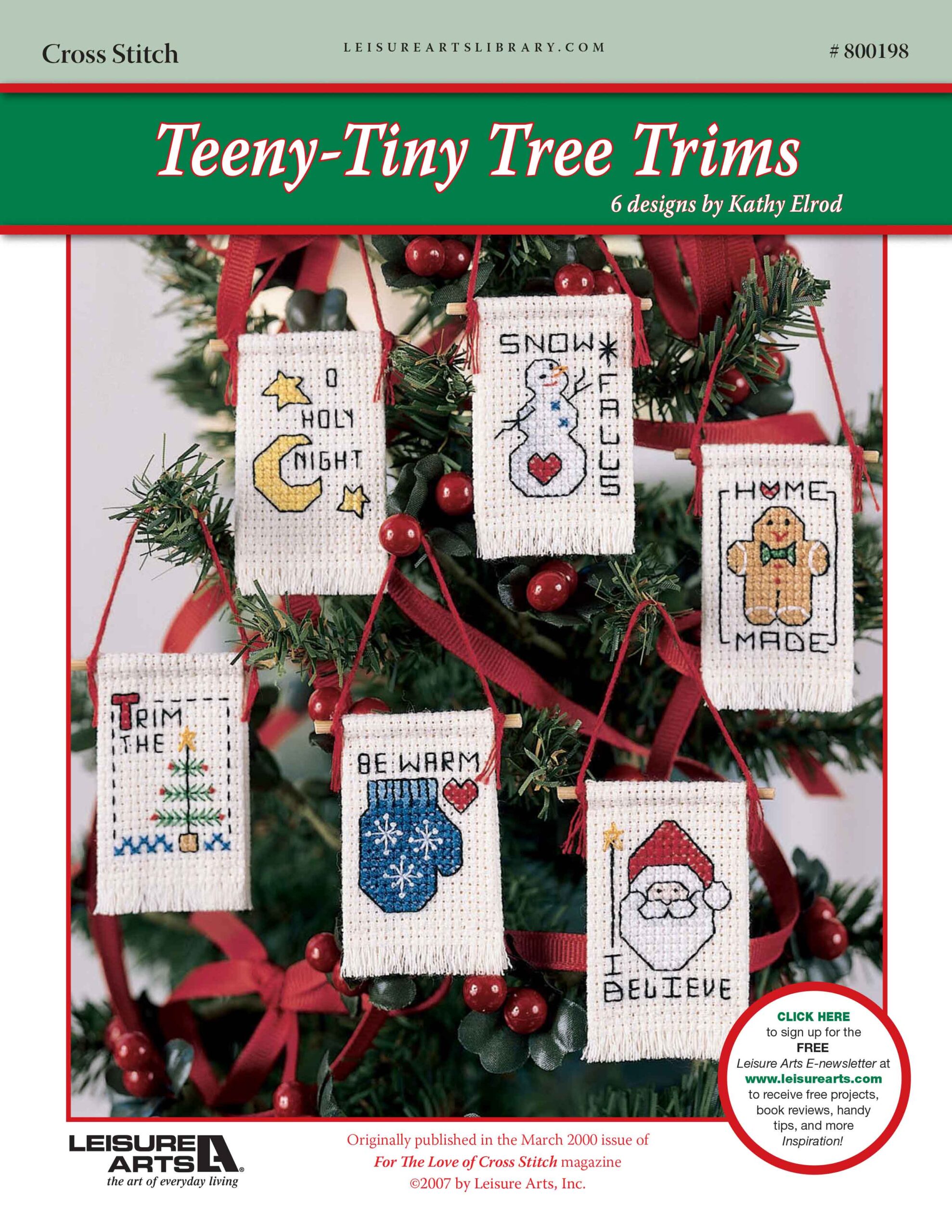 Leisure Arts Teeny Tiny Tree Trims Cross Stitch ePattern