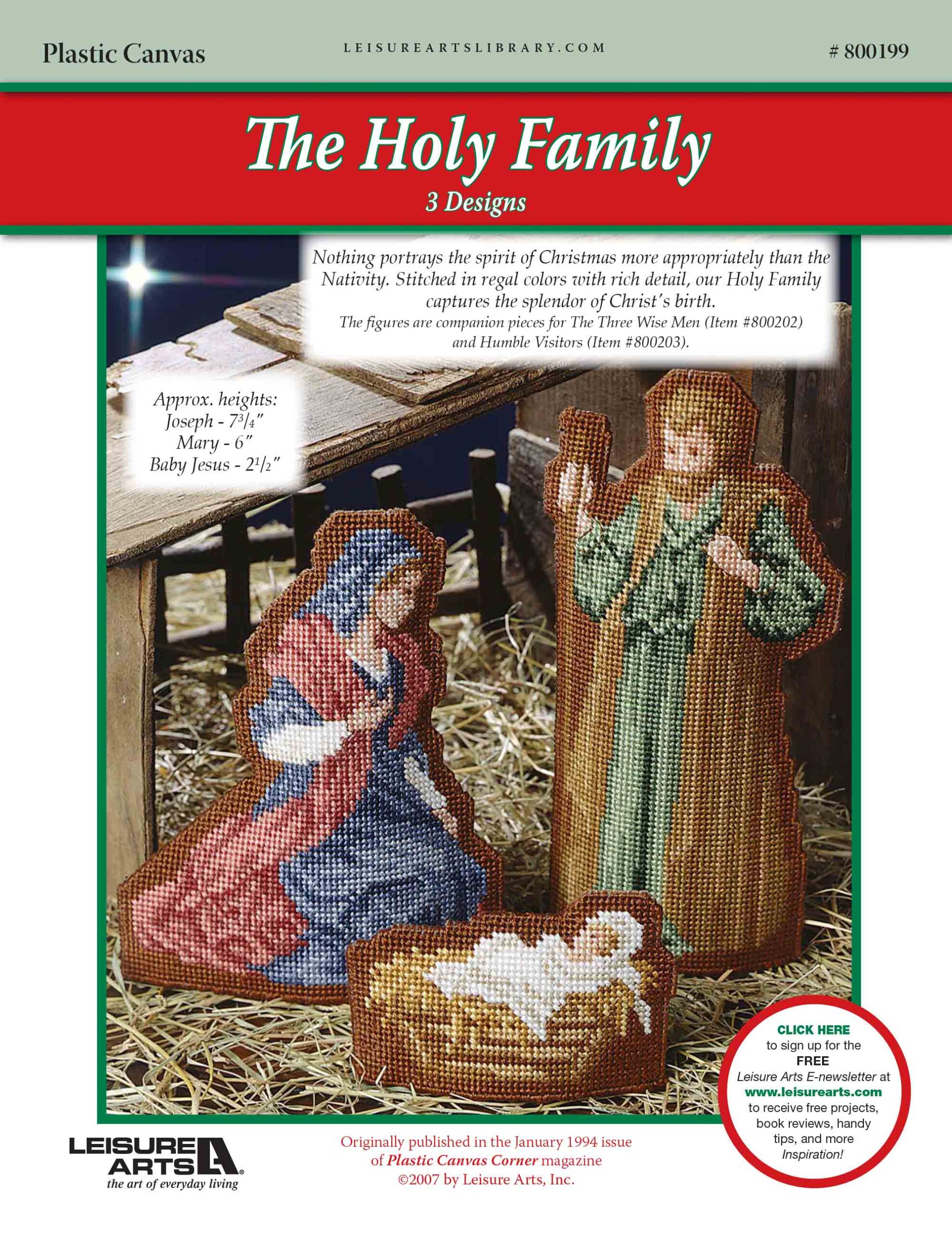 Nativity The Holy Family Plastic Canvas ePattern