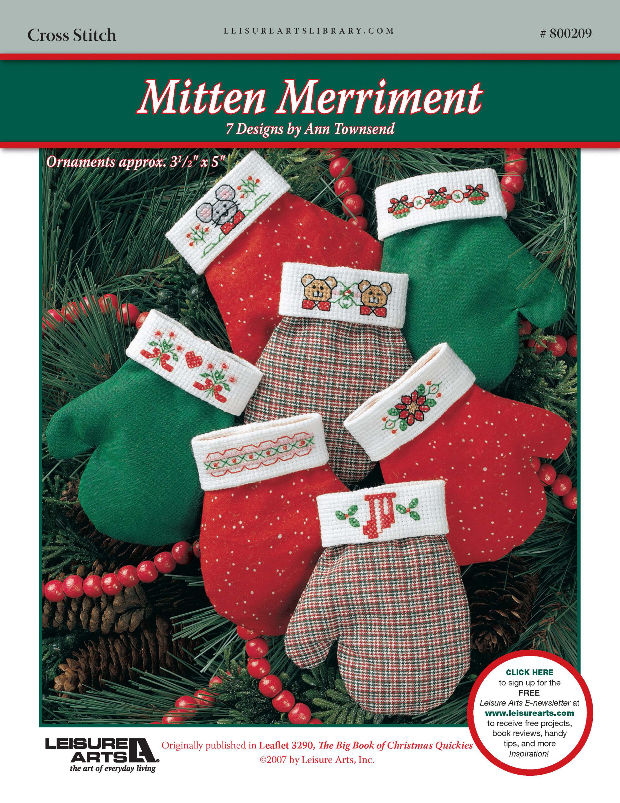 Leisure Arts The Big Book of Christmas Quickies Mitten Merriment Cross Stitch ePattern