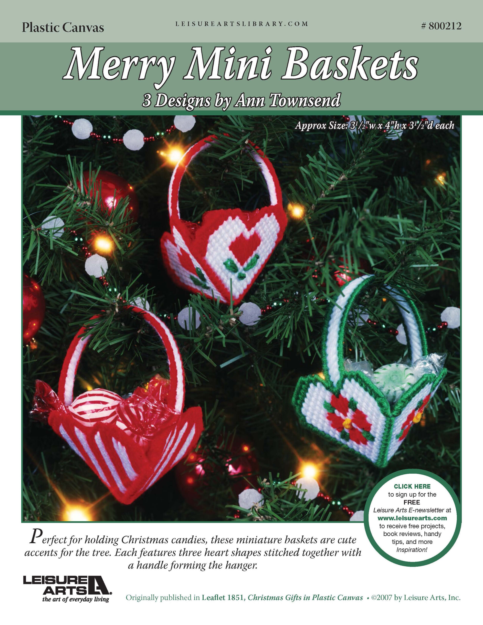 Leisure Arts Christmas Gifts In Plastic Canvas Merry Mini Baskets ePattern