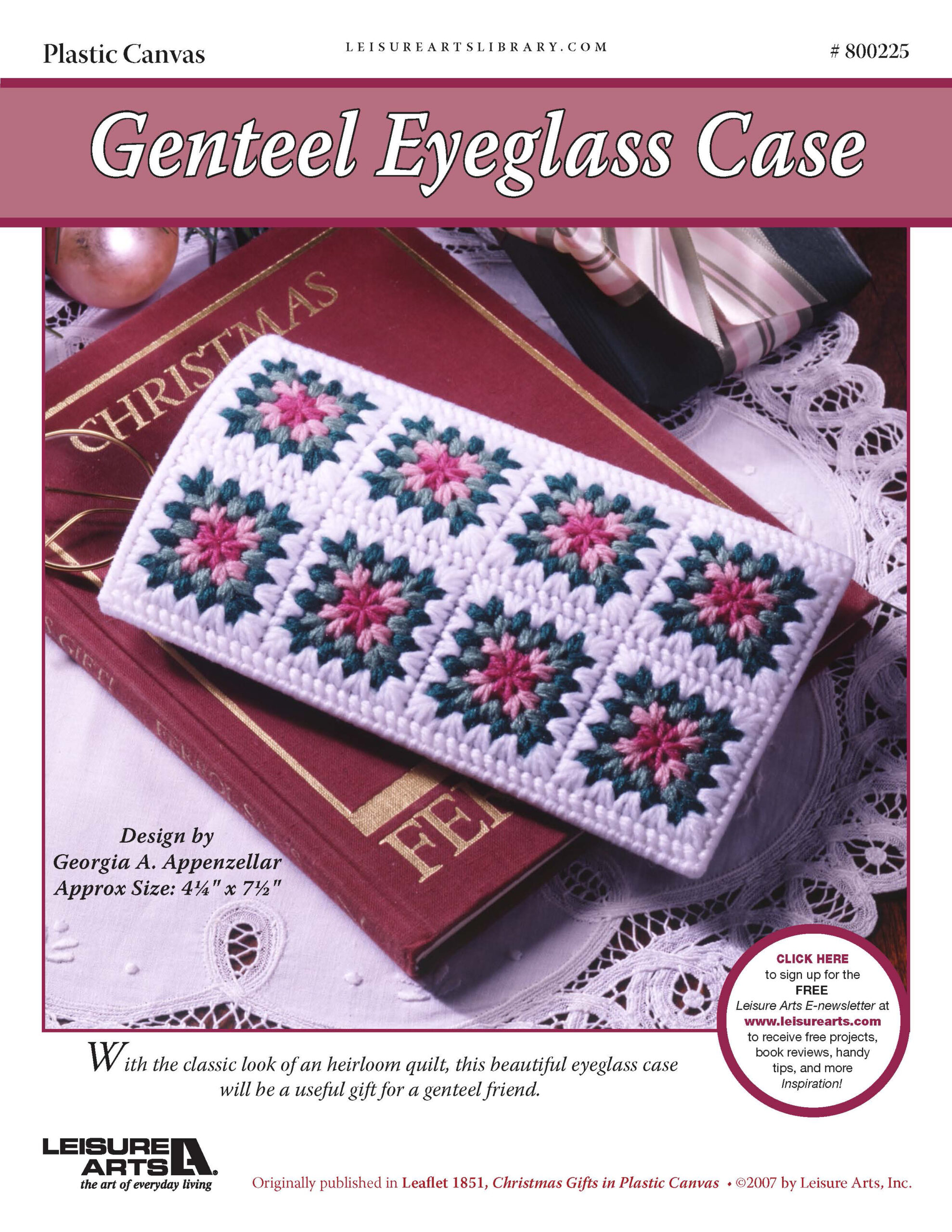 Leisure Arts Christmas Gifts In Plastic Canvas Genteel Eyeglass Case ePattern