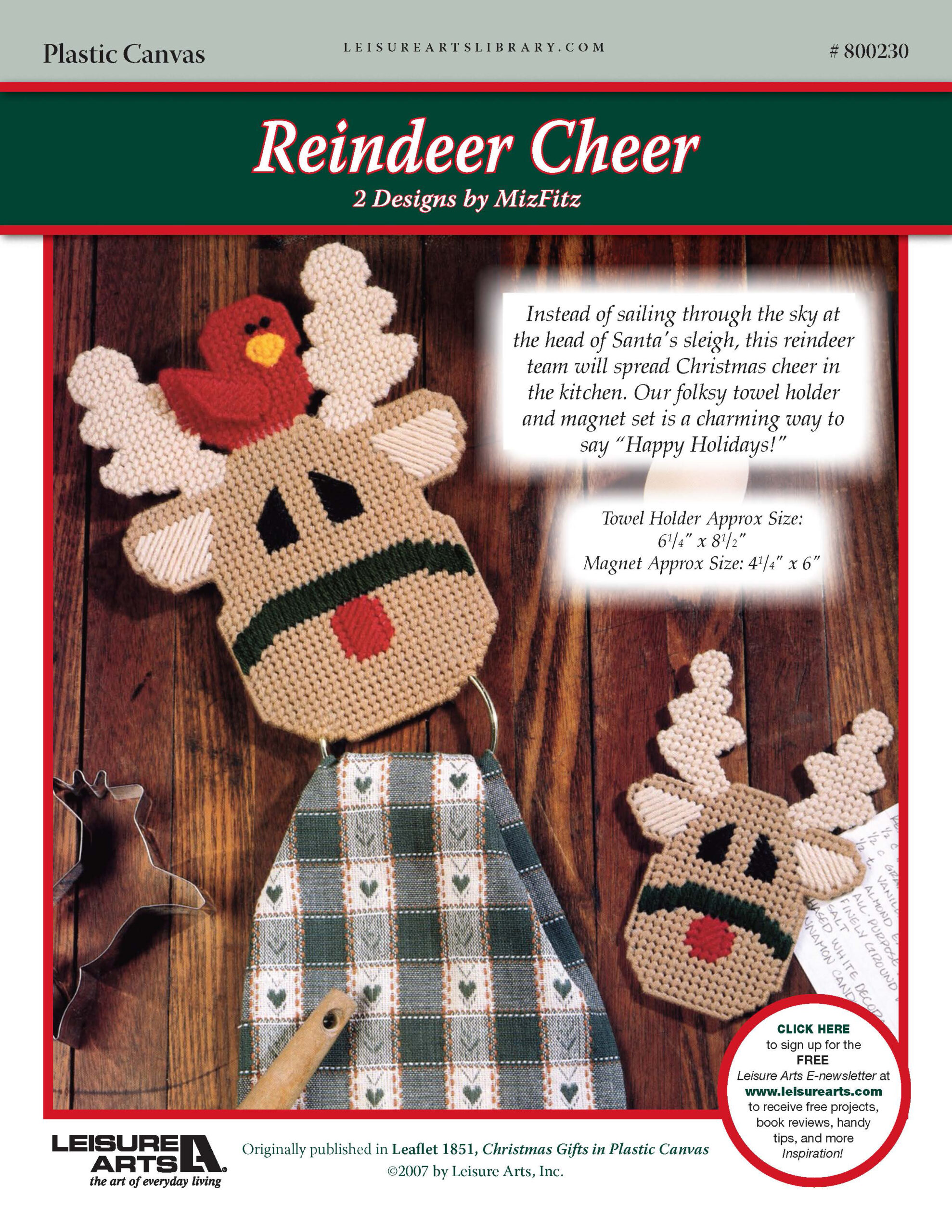 Leisure Arts Christmas Gifts In Plastic Canvas Reindeer Cheer ePattern