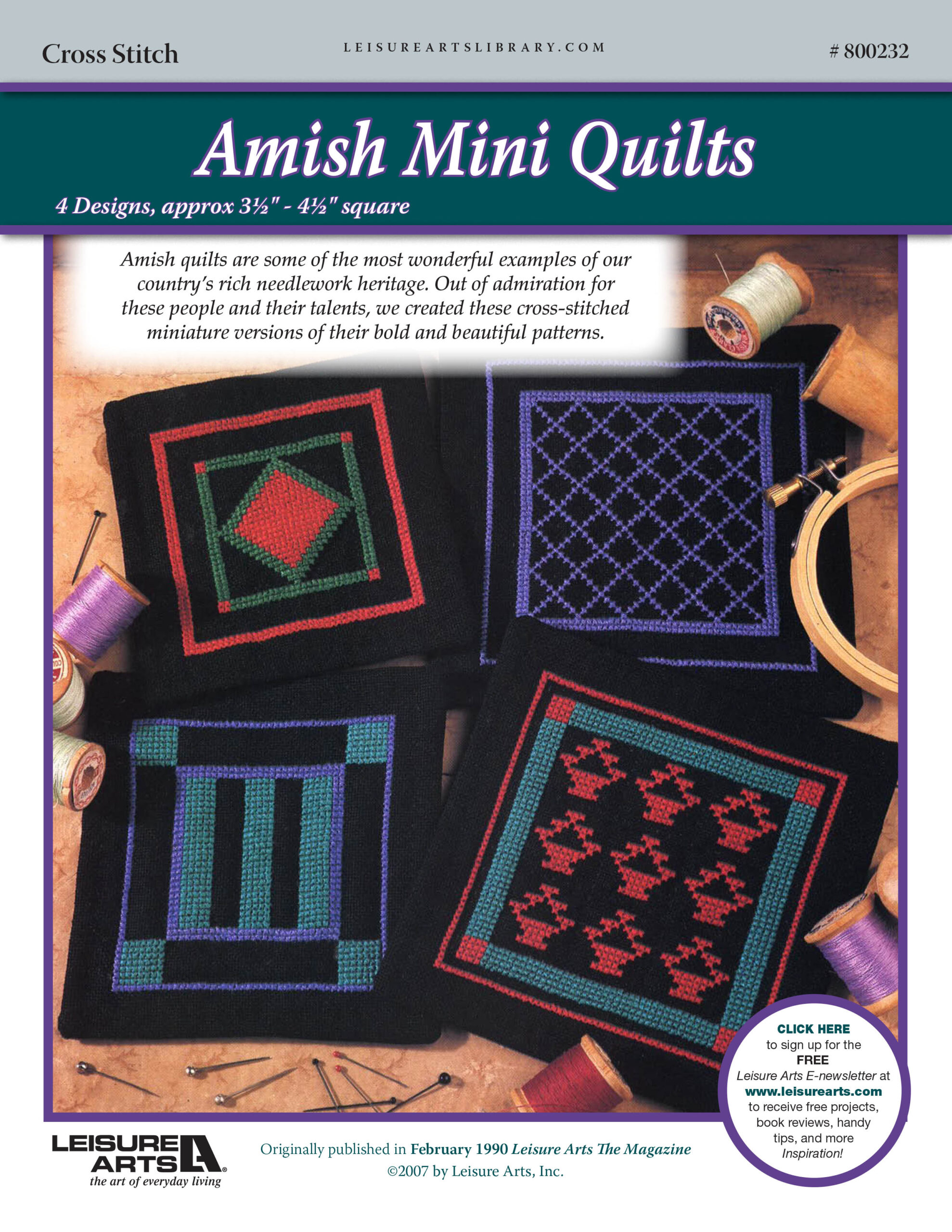Leisure Arts Amish Mini Quilts Cross Stitch ePattern