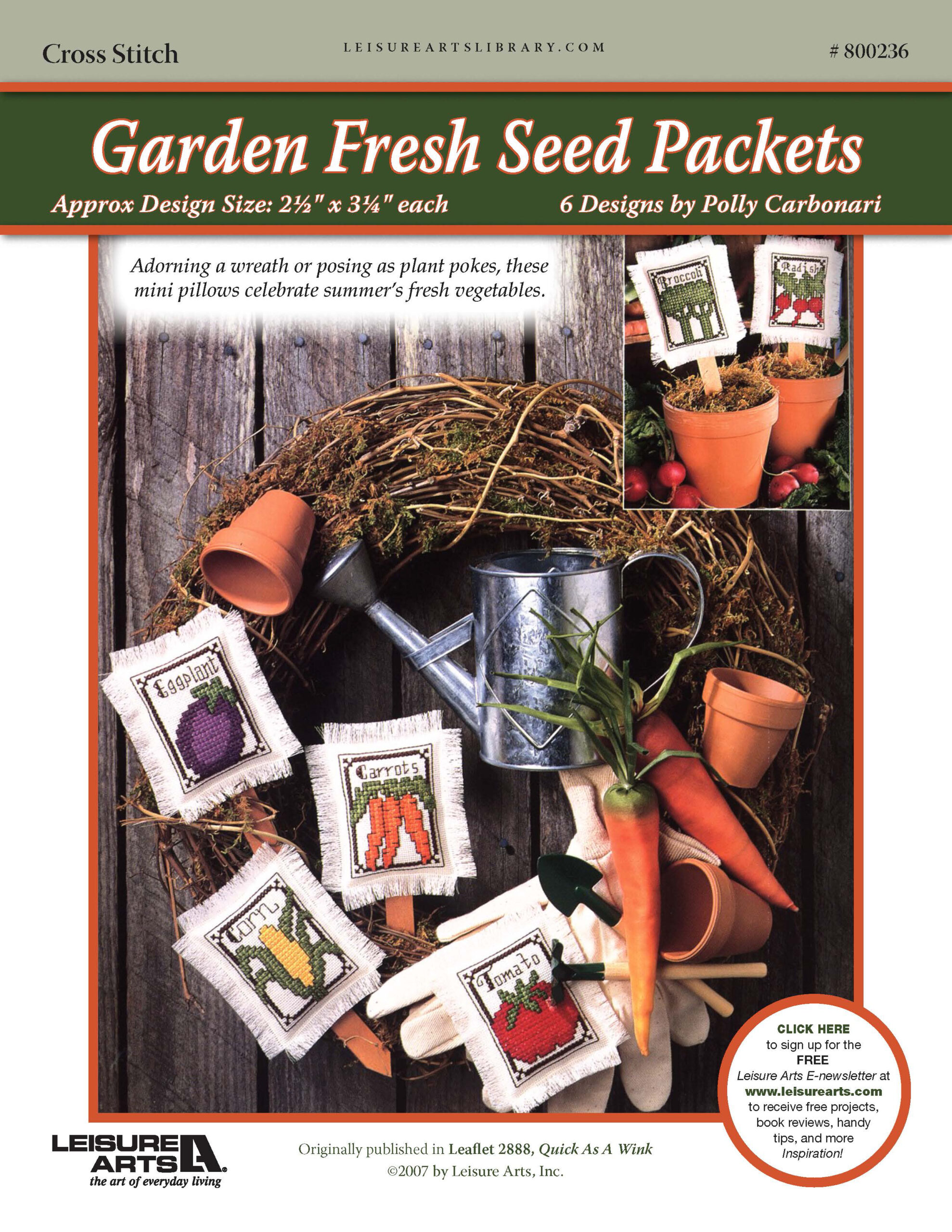 Leisure Arts Garden Fresh Seed Packets Cross Stitch ePattern