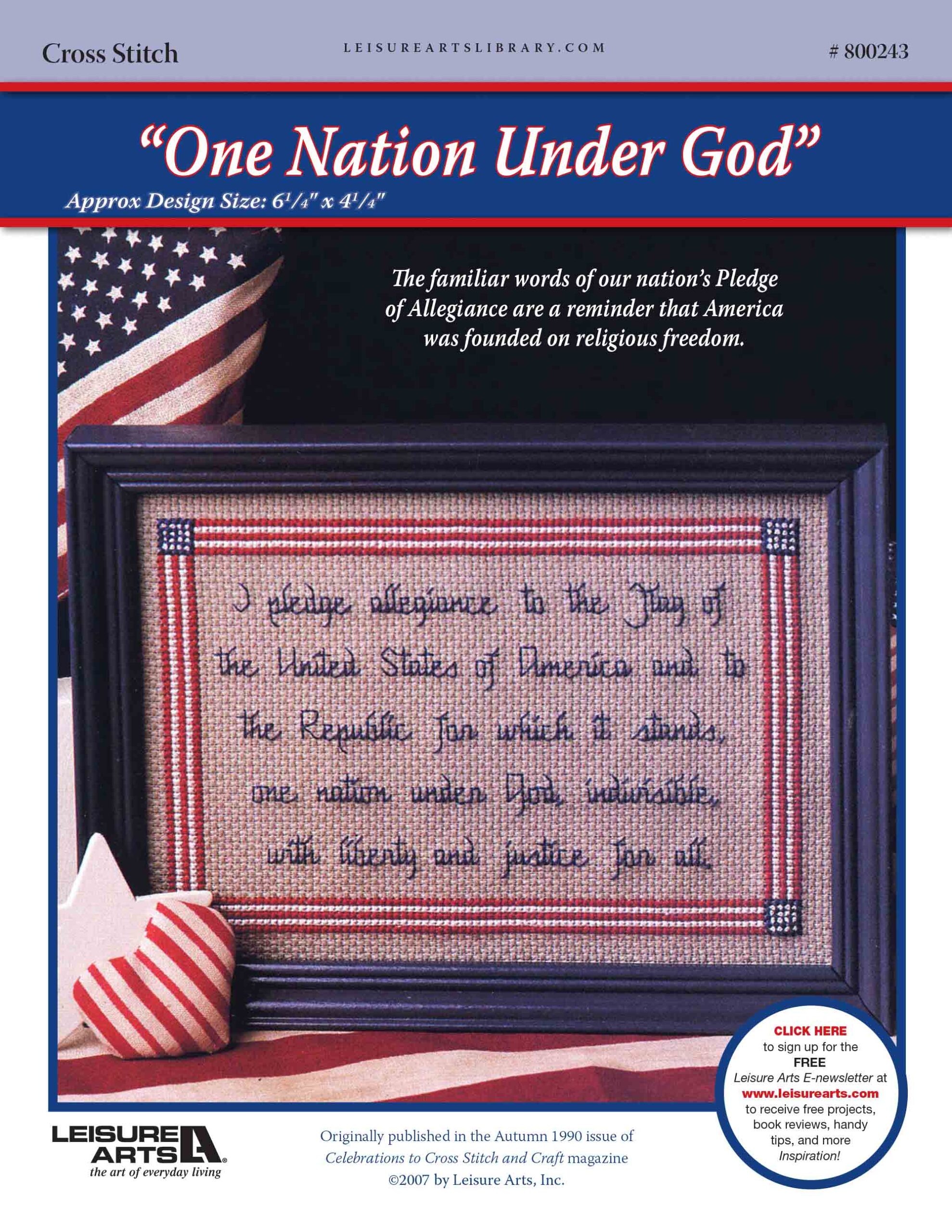 Leisure Arts One Nation Under God Cross Stitch ePattern