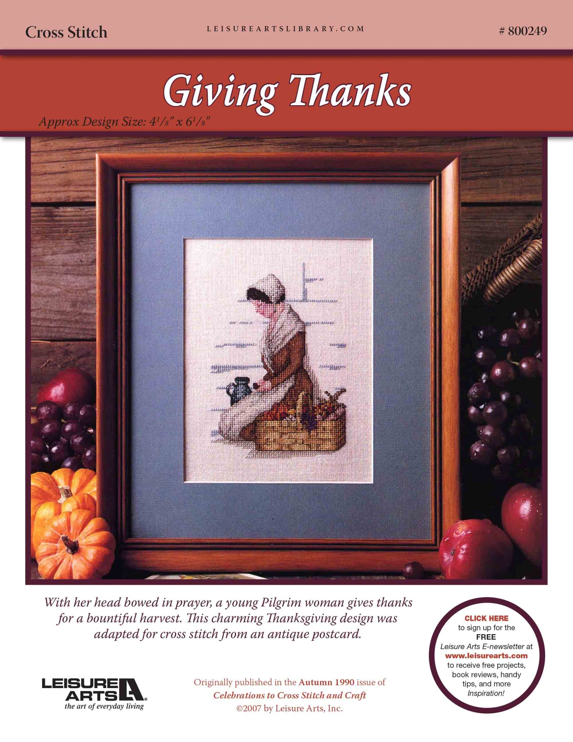 Leisure Arts Giving Thanks Cross Stitch ePattern