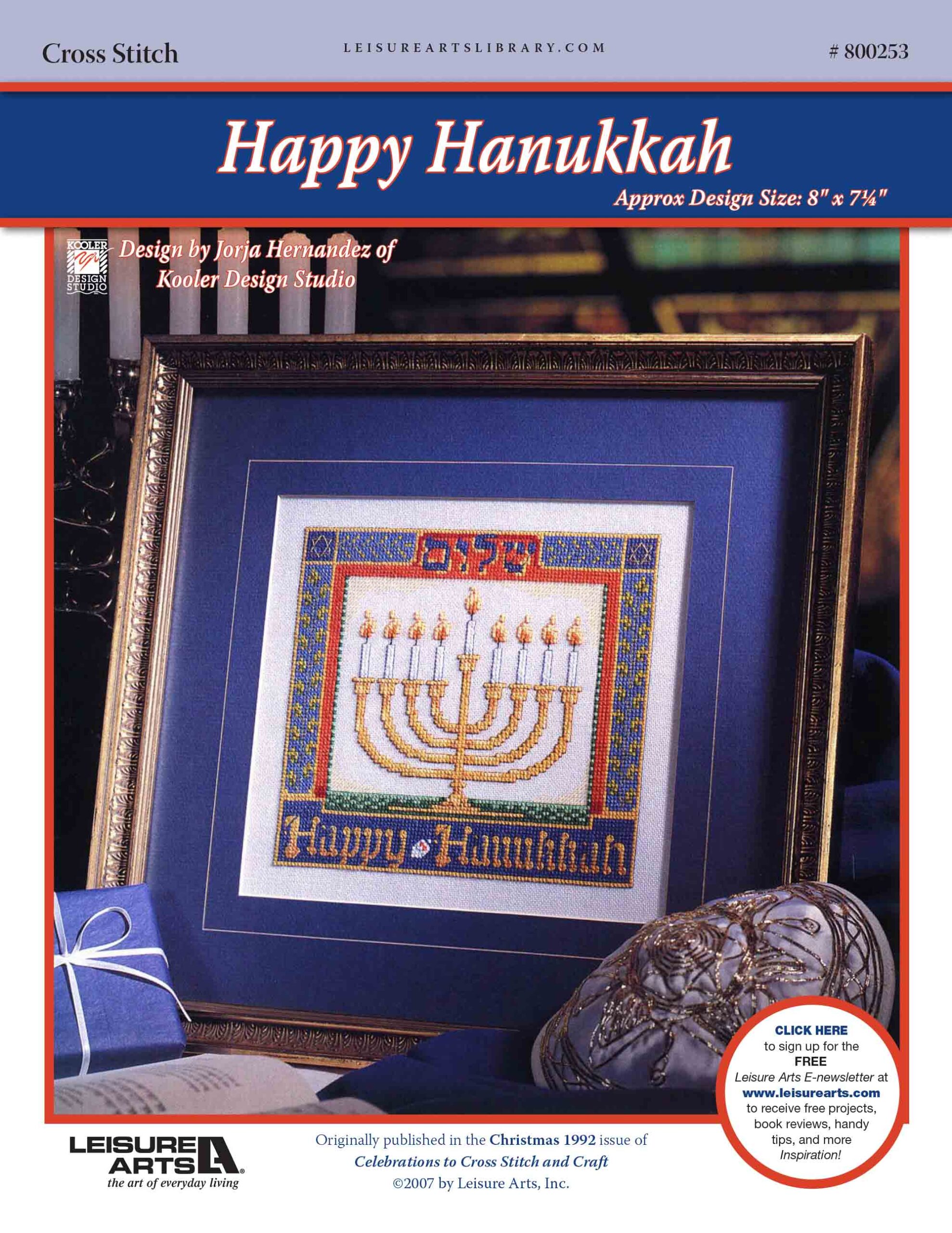 Leisure Arts Happy Hanukkah Cross Stitch ePattern